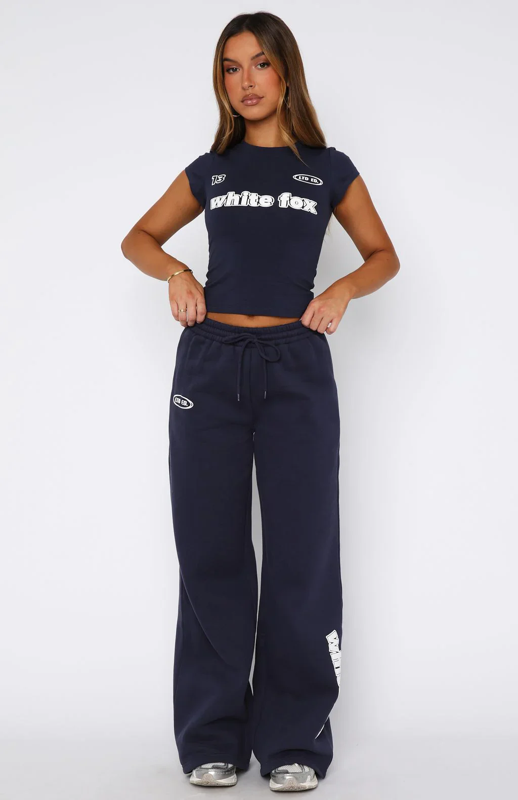 Ready To Go Wide Leg Sweatpants Navy - luluinthesky