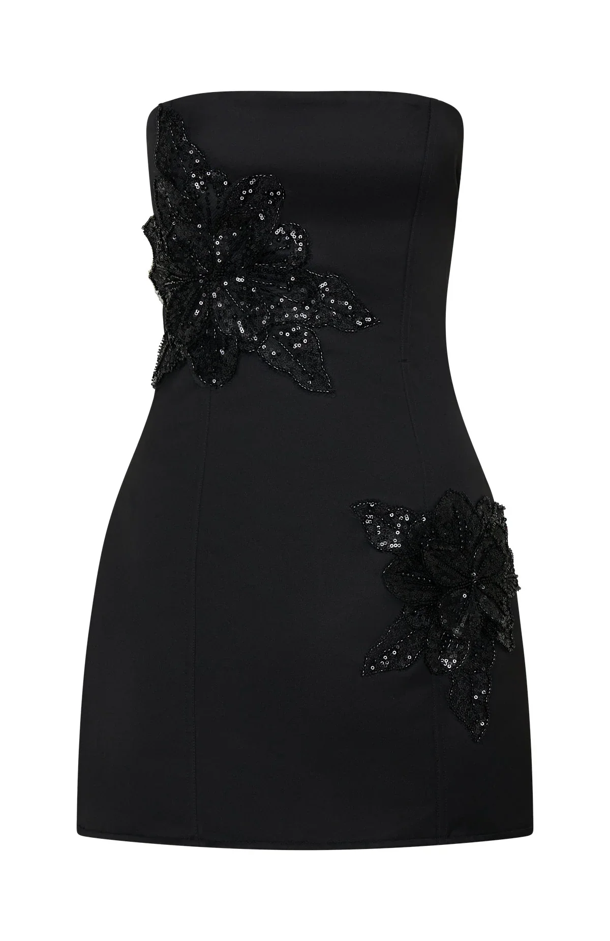 Rendezvous Strapless Mini Dress Black - luluinthesky