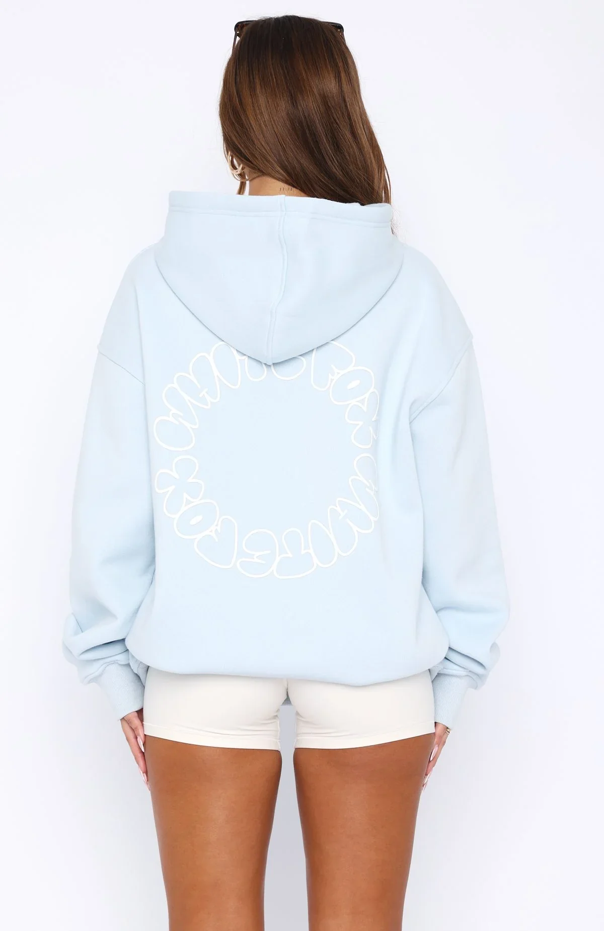 Take A Guess Oversized Hoodie Baby Blue - luluinthesky