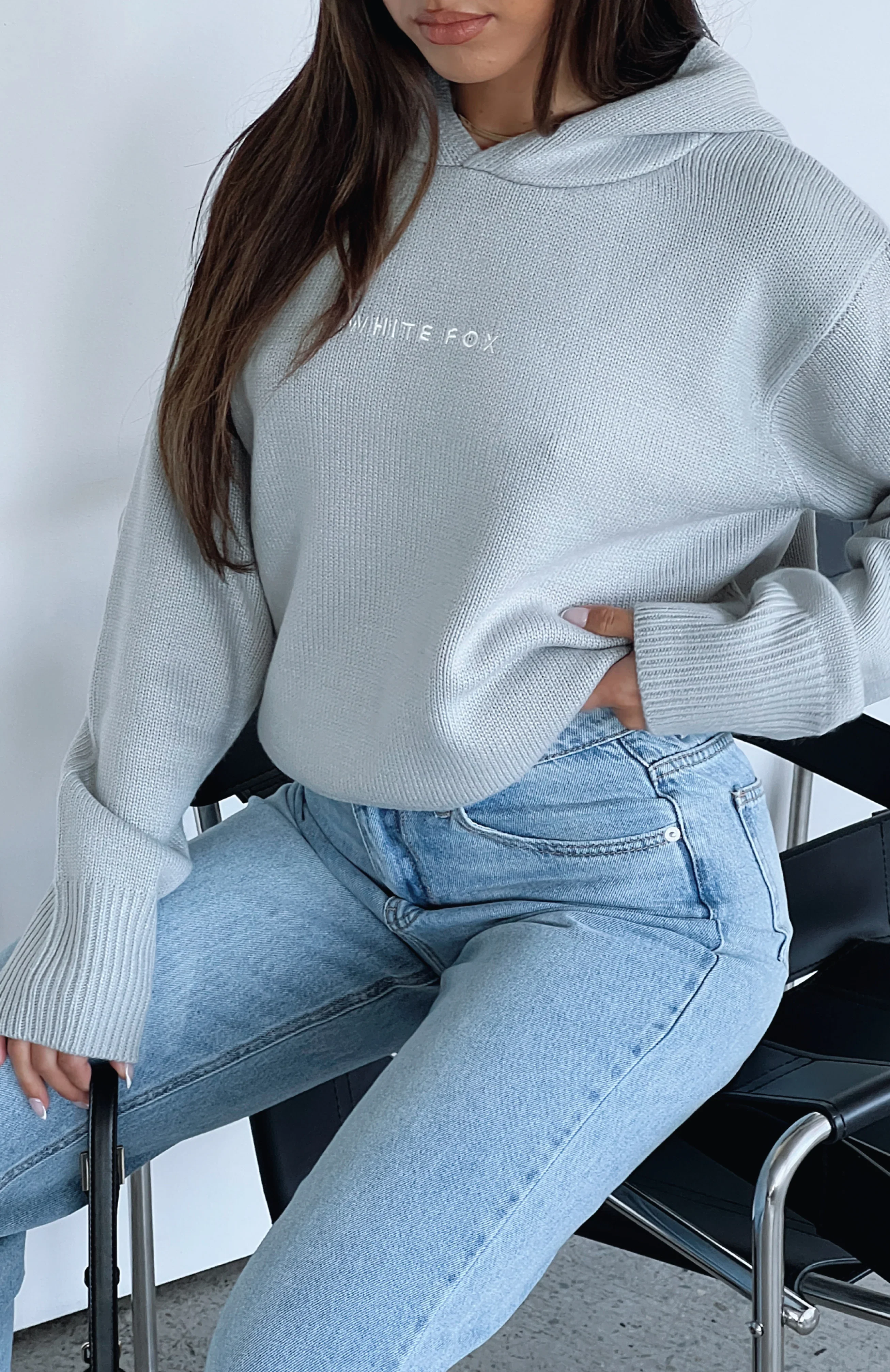 It's Cool Knit Hoodie Light Grey - luluinthesky