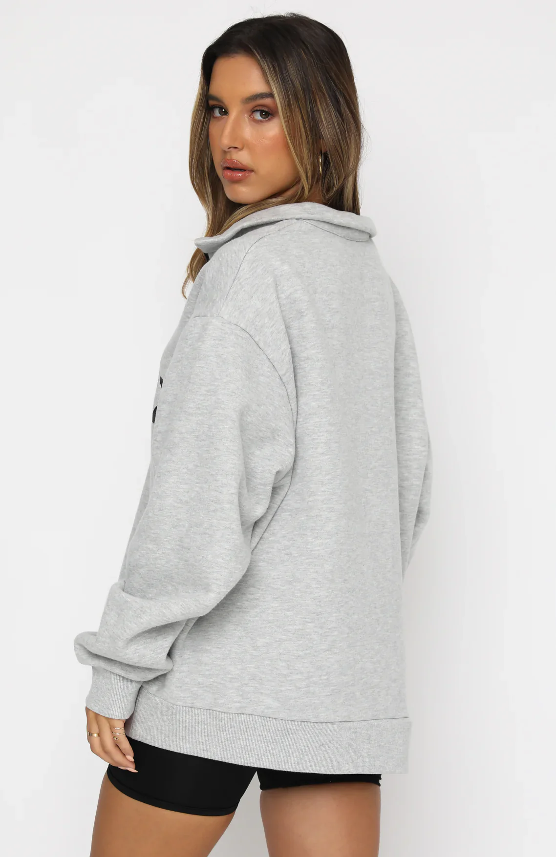 High Standard Zip Front Sweater Grey Marle - luluinthesky