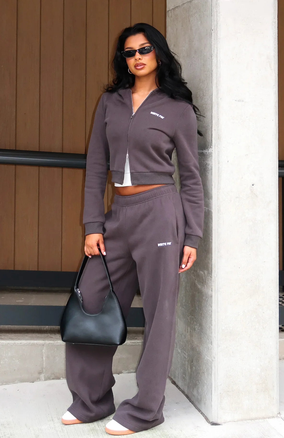 Comfy And Cute Wide Leg Sweatpants Charcoal - luluinthesky