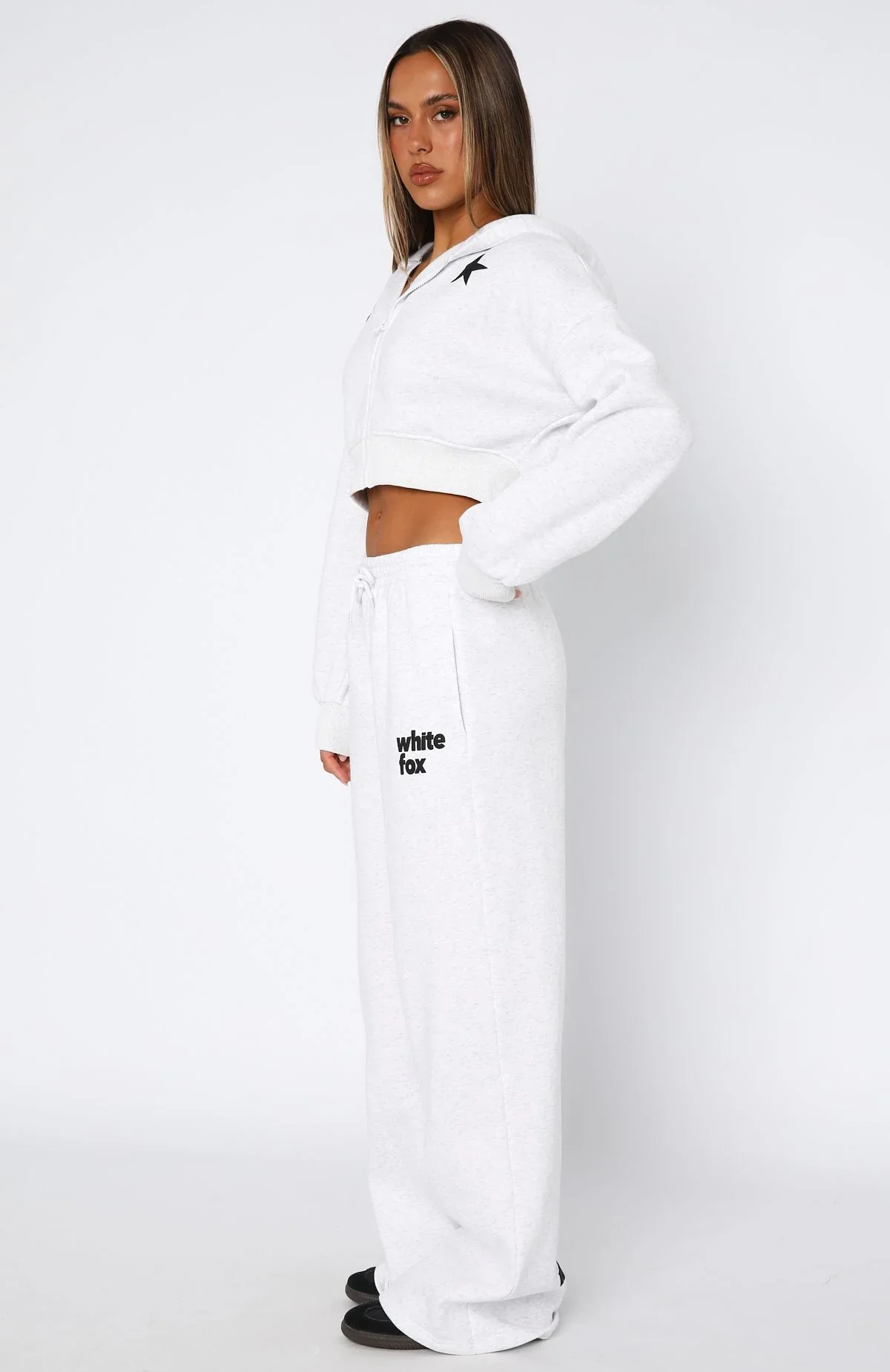 From The Archives Charli Wide Leg Sweatpants Grey Marle - luluinthesky