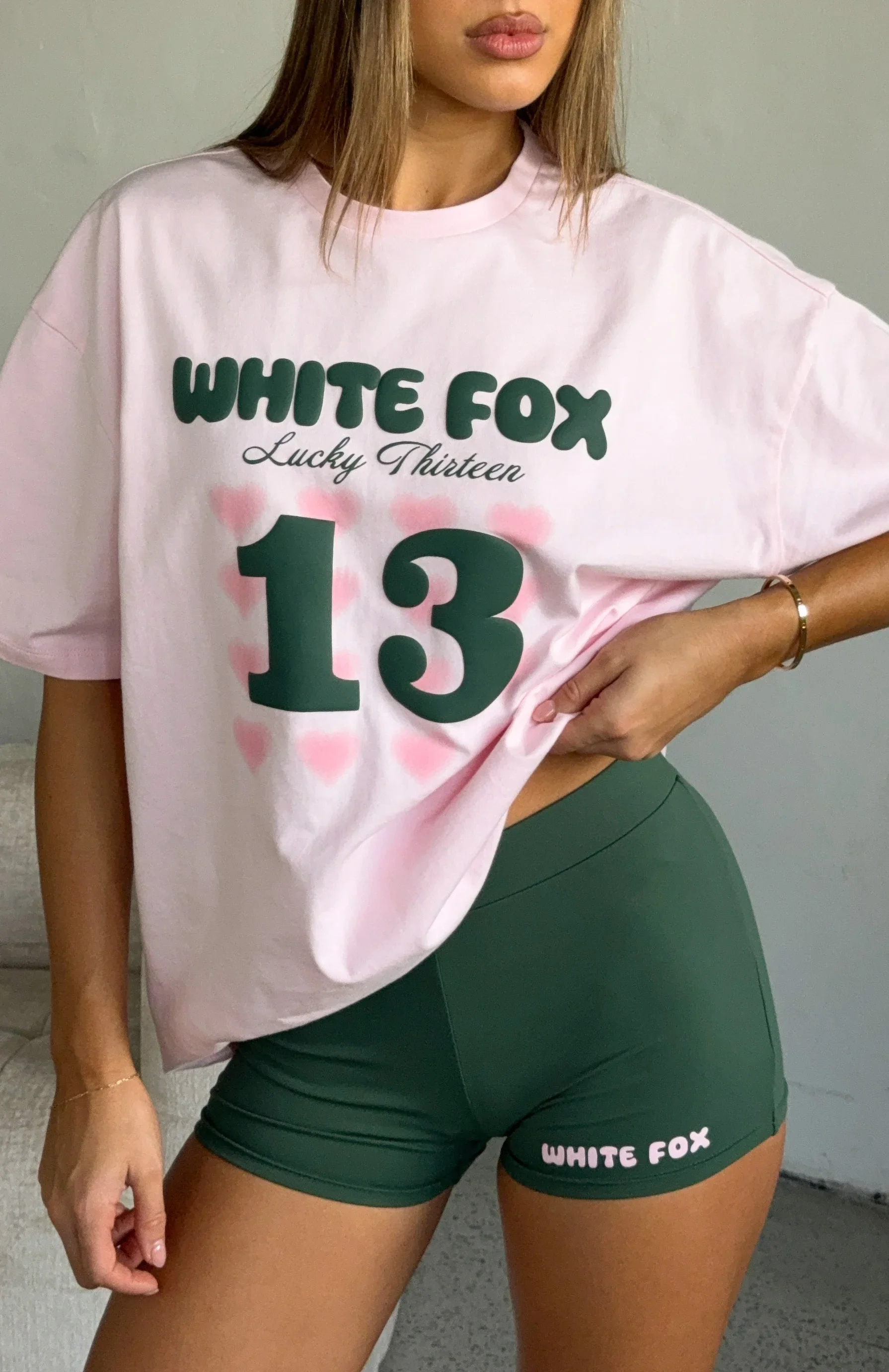Lucky Thirteen Charise Oversized Tee Soft Pink - luluinthesky
