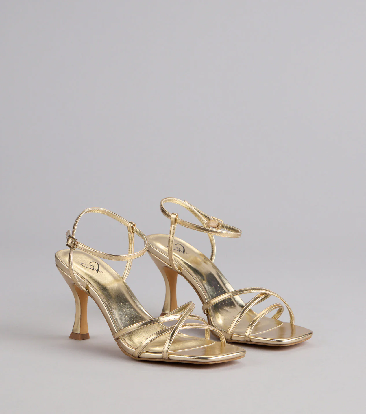 Shine Hour Metallic Strappy Stiletto Heels - luluinthesky