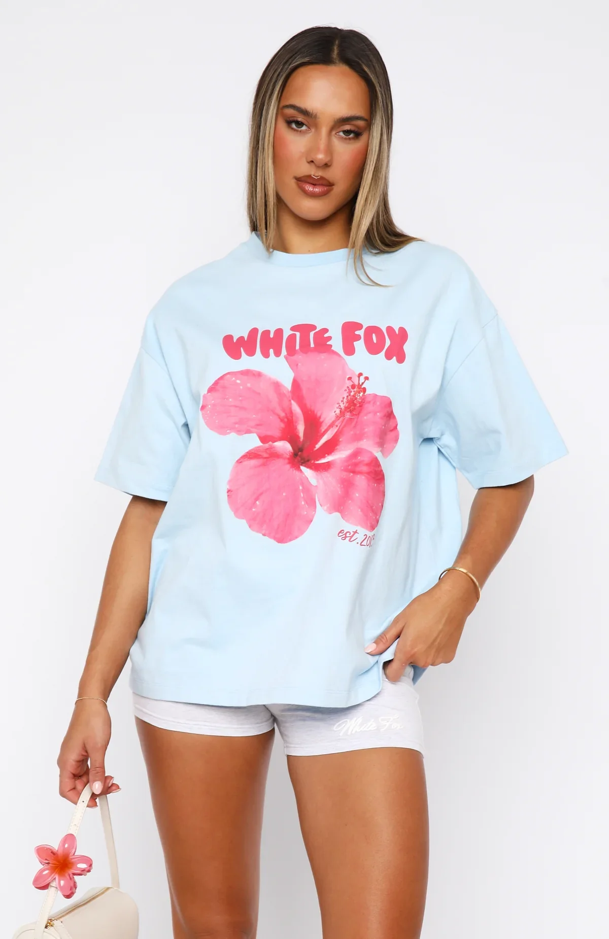 With Love & Romance Oversized Tee Baby Blue - luluinthesky