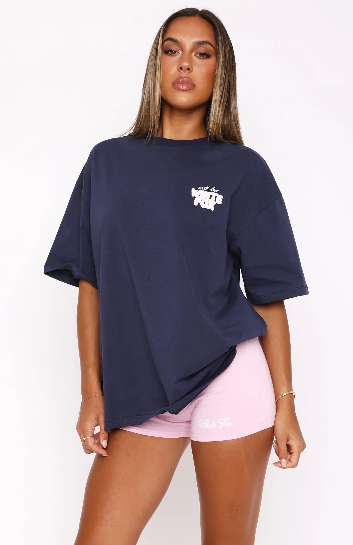 With Love Always Oversized Tee Navy - luluinthesky