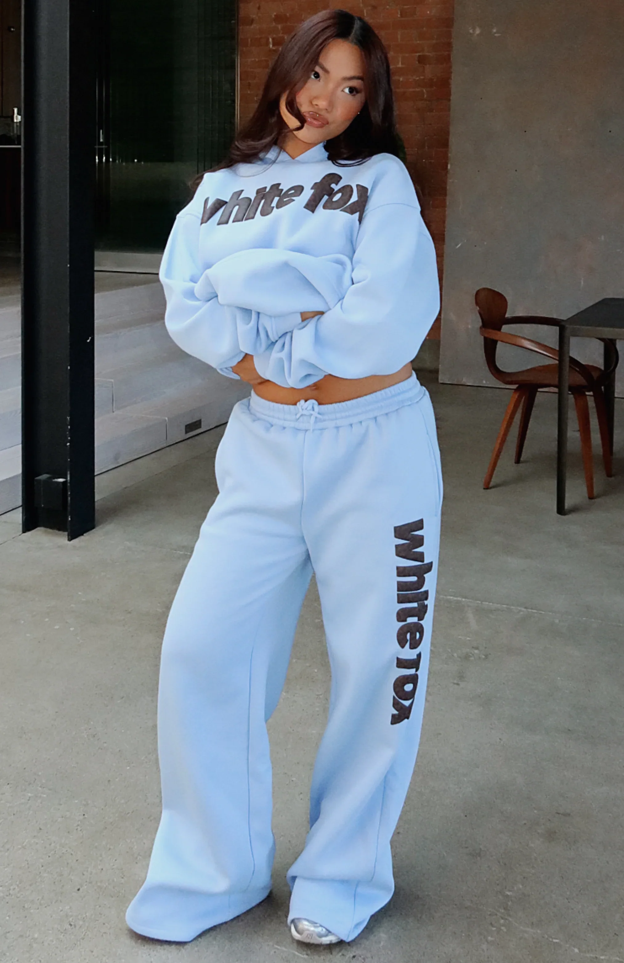 From The Archives Allora Wide Leg Sweatpants Blue - luluinthesky