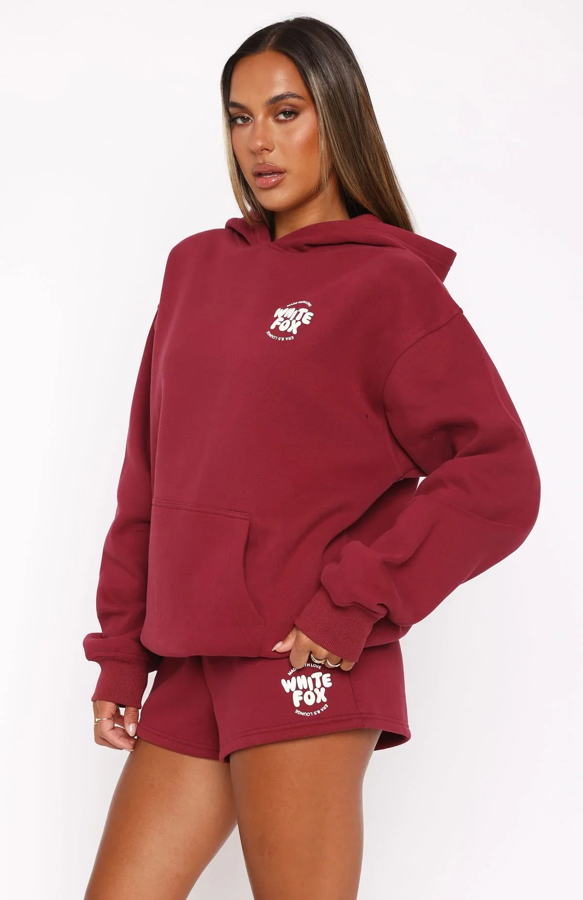 With Love For You Oversized Hoodie Burgundy - luluinthesky