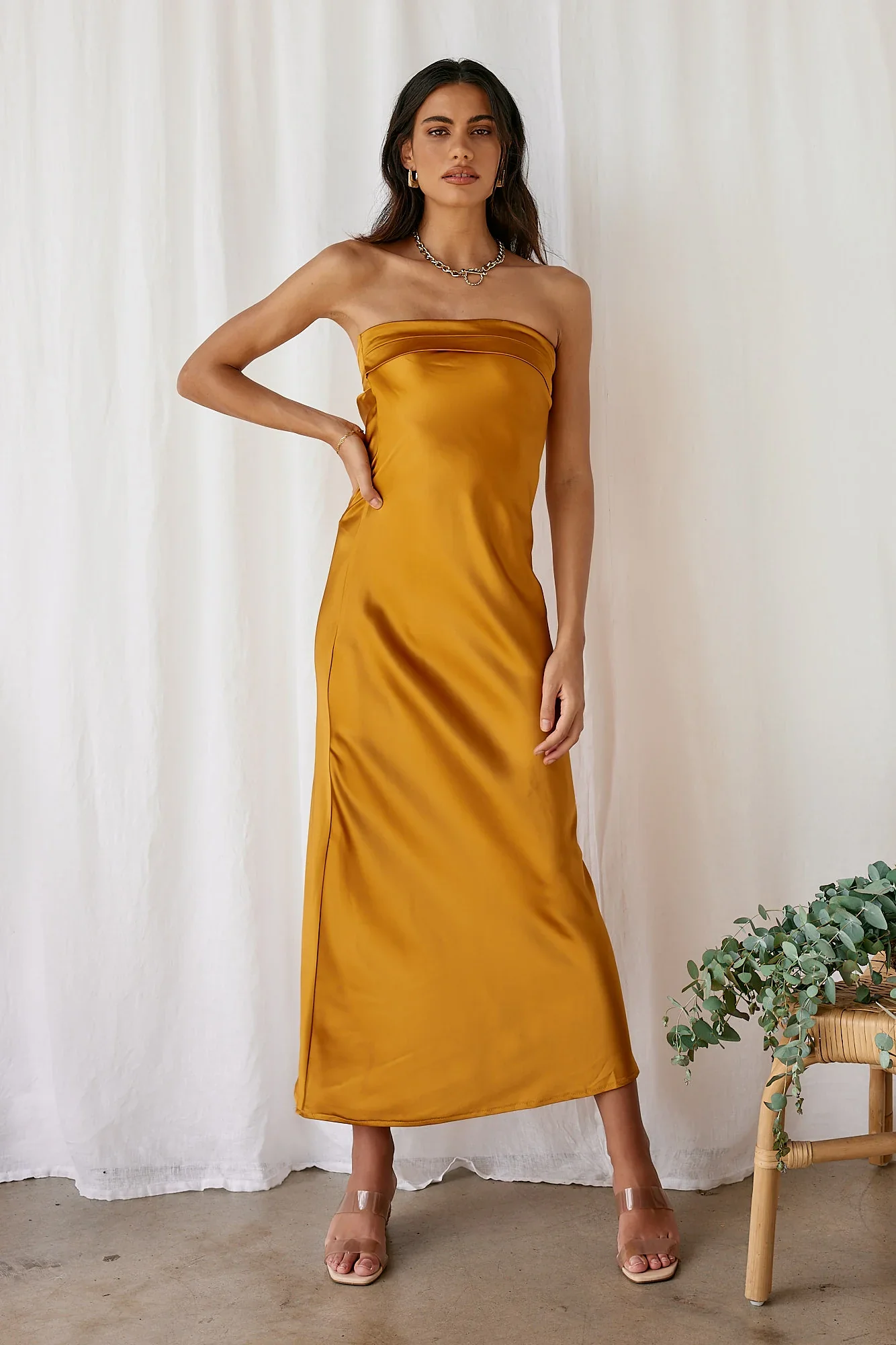 Gleam In Gold Maxi Dress Yellow - luluinthesky