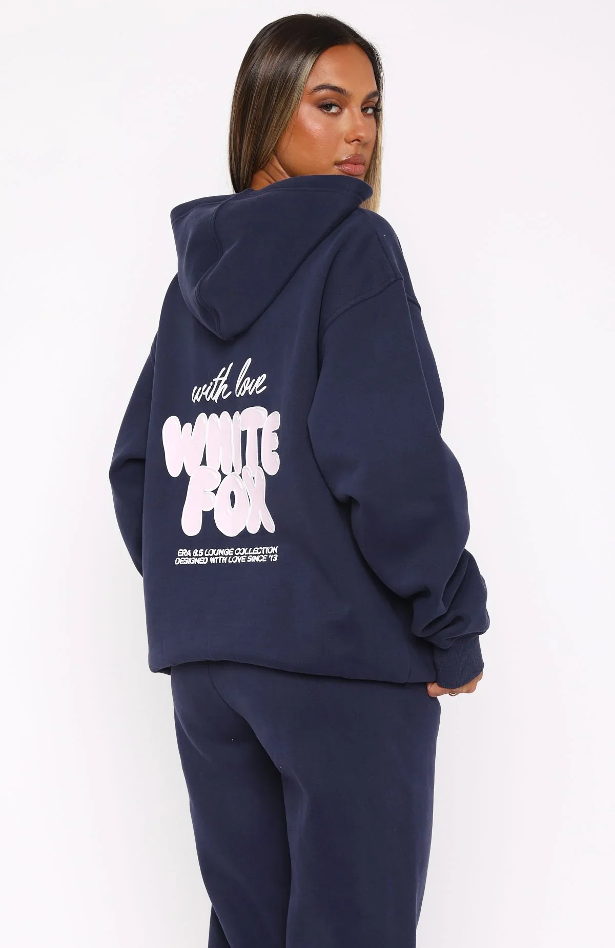 With Love Always Oversized Hoodie Navy - luluinthesky