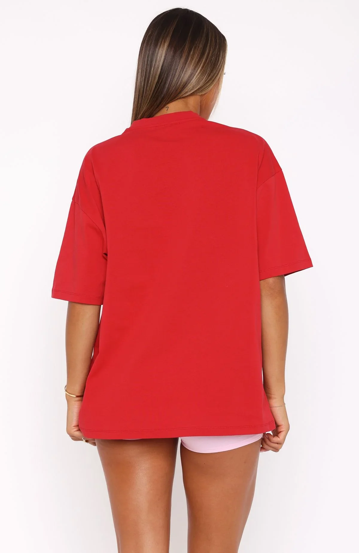 With Love In The Moment Oversized Tee Red - luluinthesky