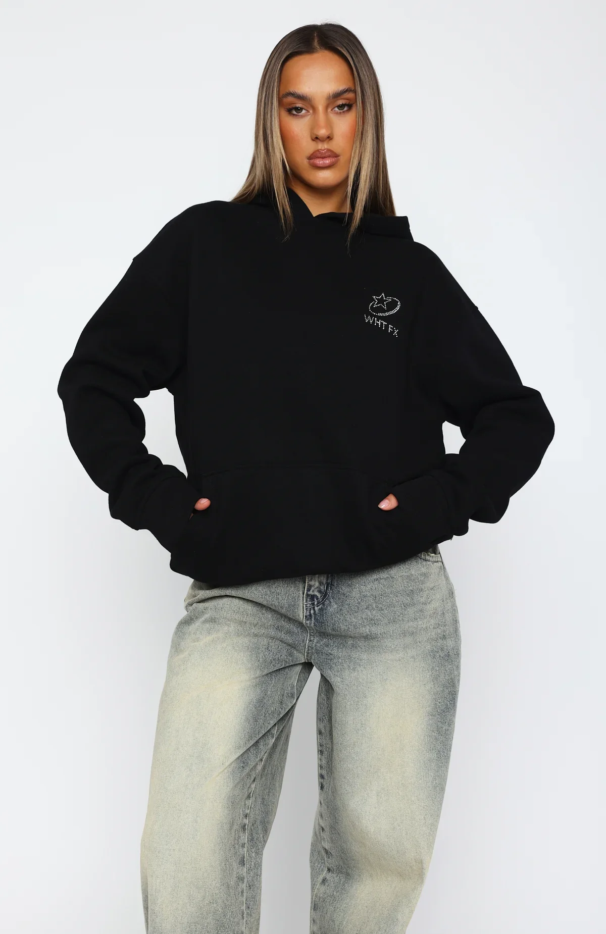Always Shining Oversized Hoodie Black - luluinthesky