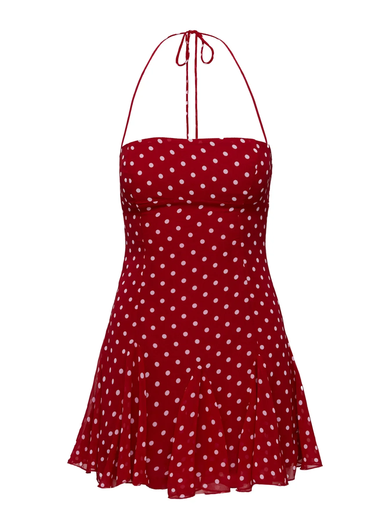 Delamere Mini Dress Red Polka - luluinthesky