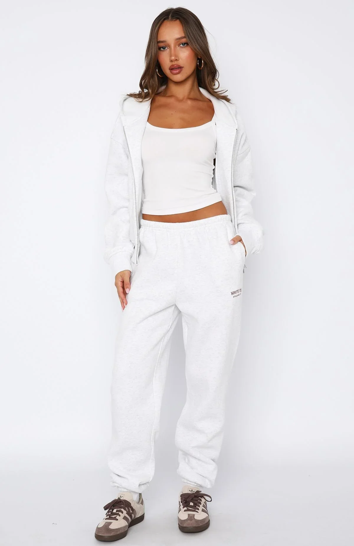 Can't Miss It Sweatpants Grey Marle/Rose Gold - luluinthesky