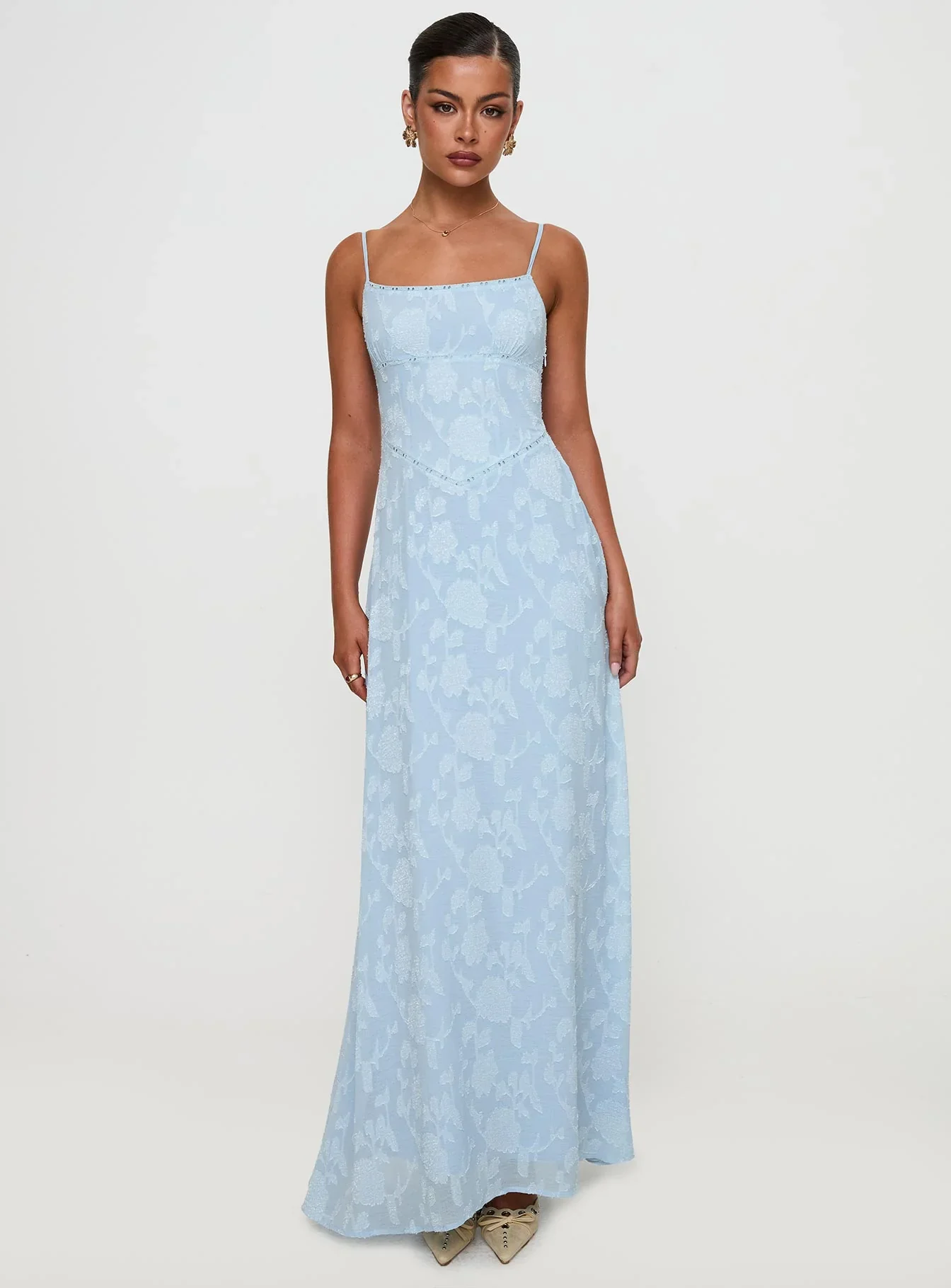 South Of France Maxi Dress Blue Petite - luluinthesky