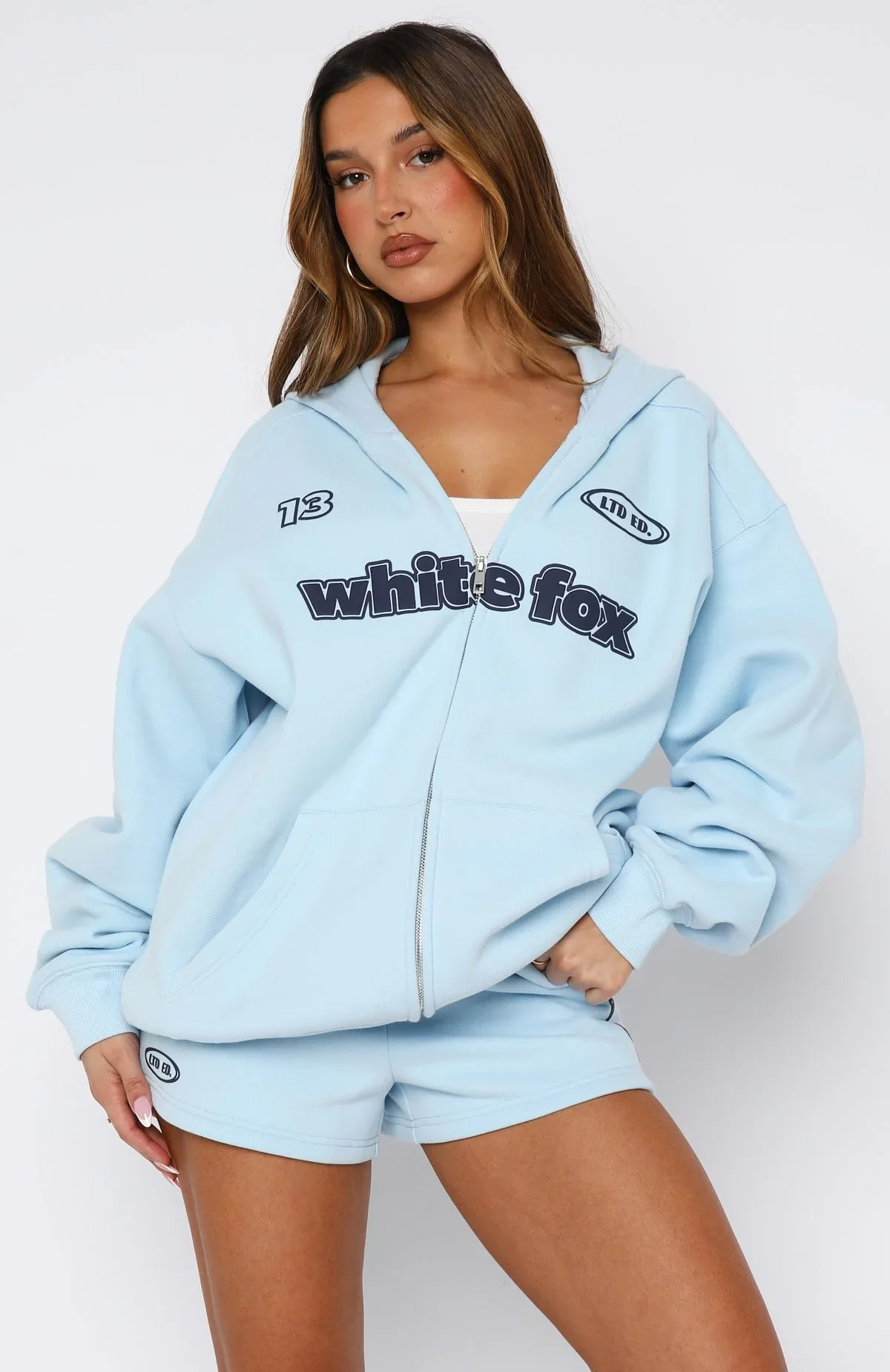 Ready To Go Zip Front Hoodie Baby Blue - luluinthesky