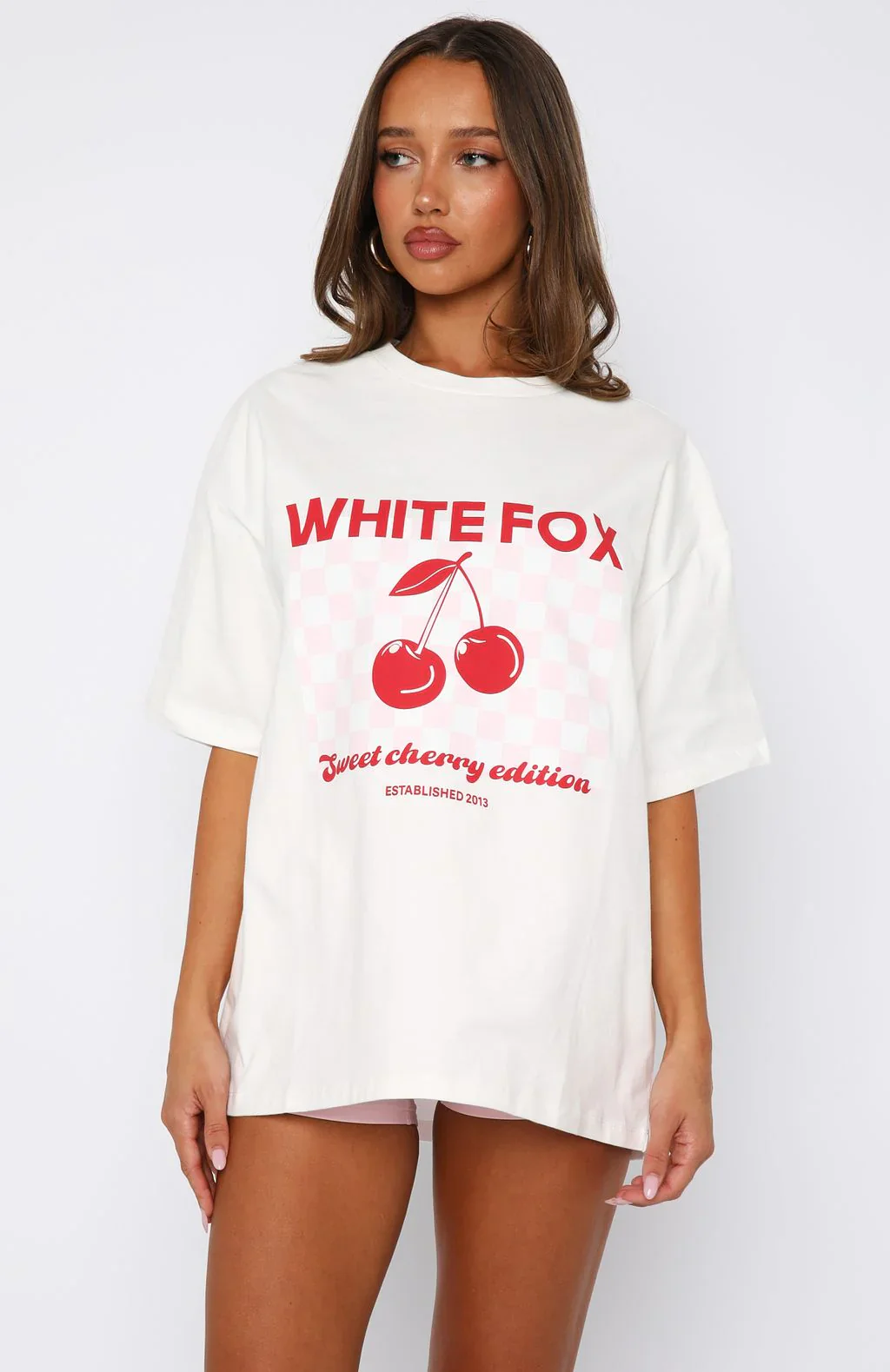 Sweet Cherry Edition Oversized Tee White - luluinthesky