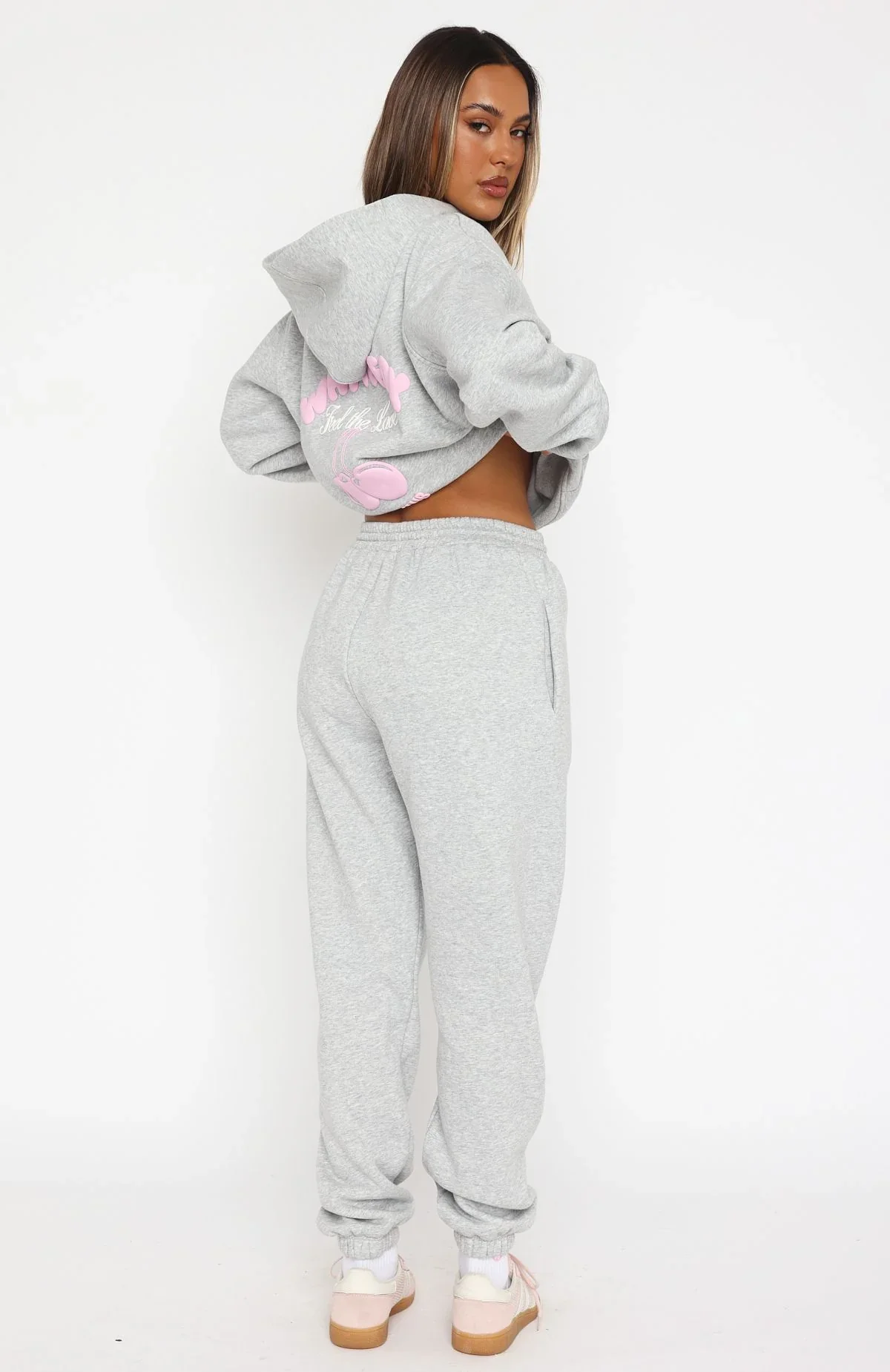 Love Me Tender Sweatpants Dark Grey Marle - luluinthesky