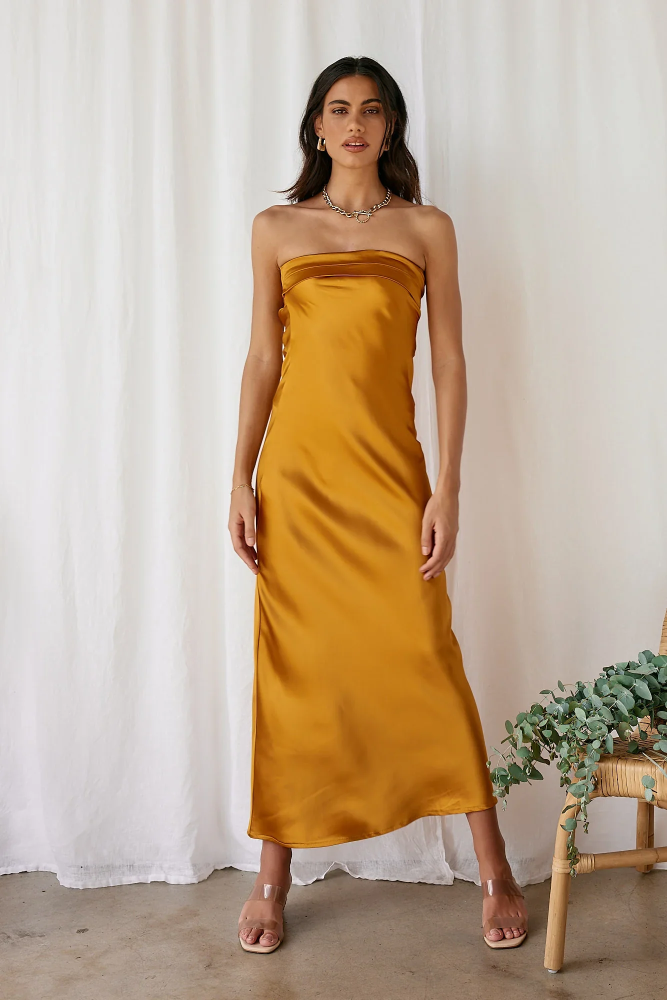 Gleam In Gold Maxi Dress Yellow - luluinthesky
