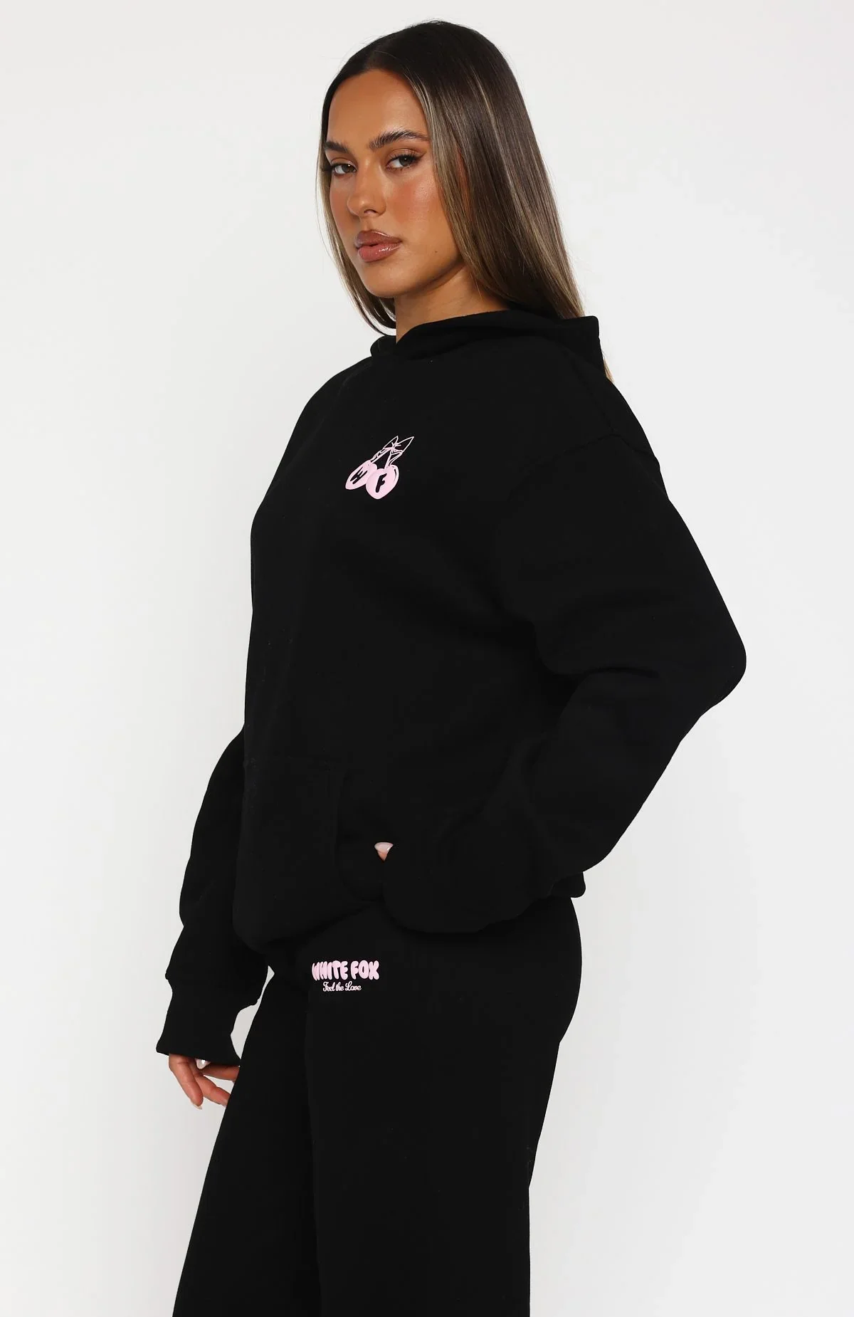 Feel The Love Oversized Hoodie Black - luluinthesky