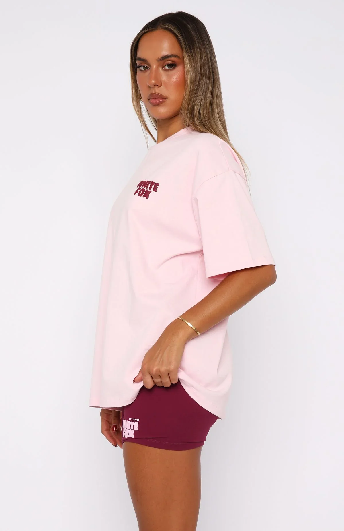 11th Street City Girl At Heart Oversized Tee Strawberry Whip - luluinthesky