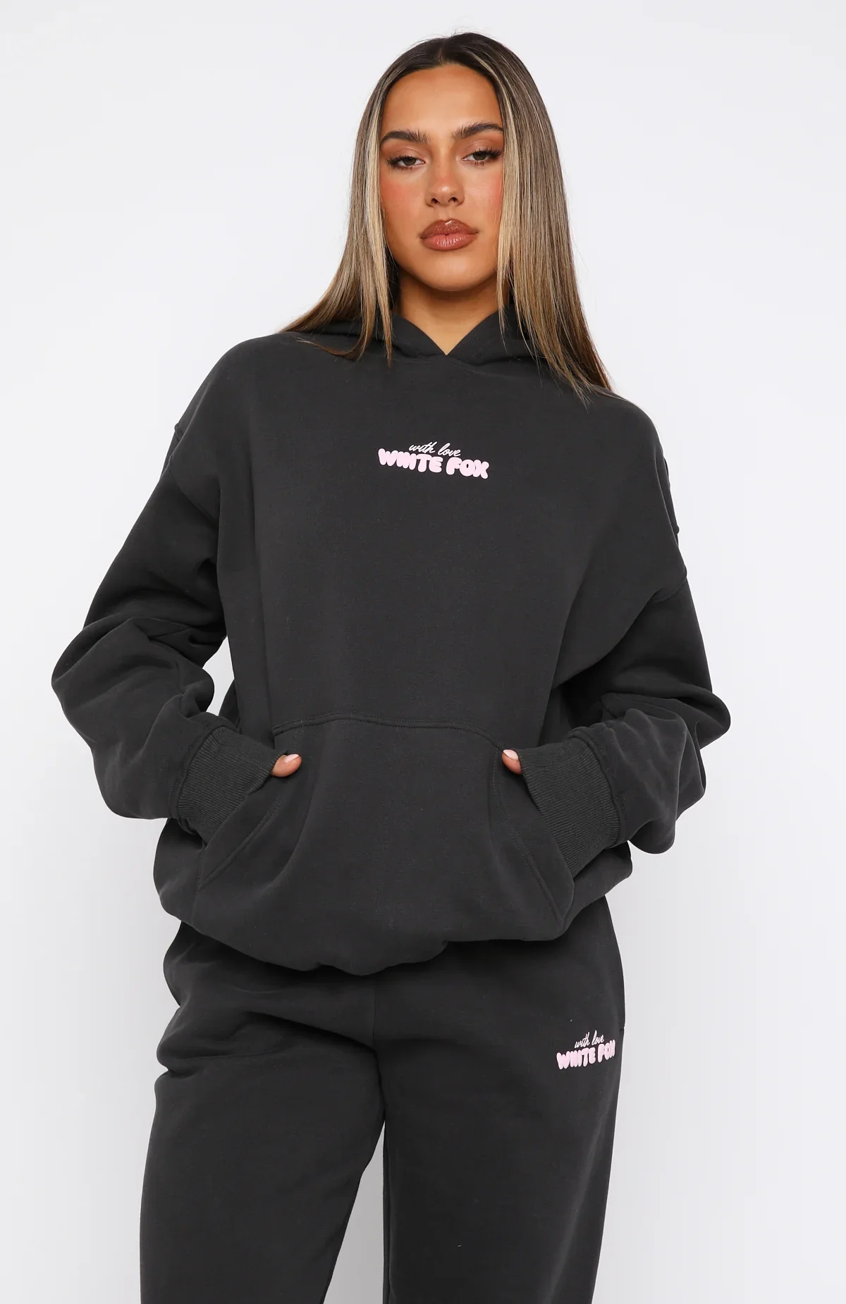 With Love In The Moment Oversized Hoodie Charcoal - luluinthesky