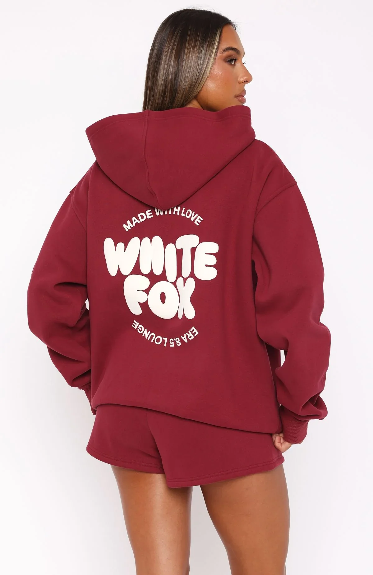 With Love For You Oversized Hoodie Burgundy - luluinthesky