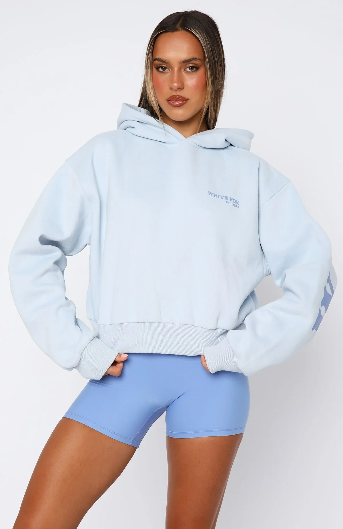 Serving Up Cropped Hoodie Baby Blue - luluinthesky
