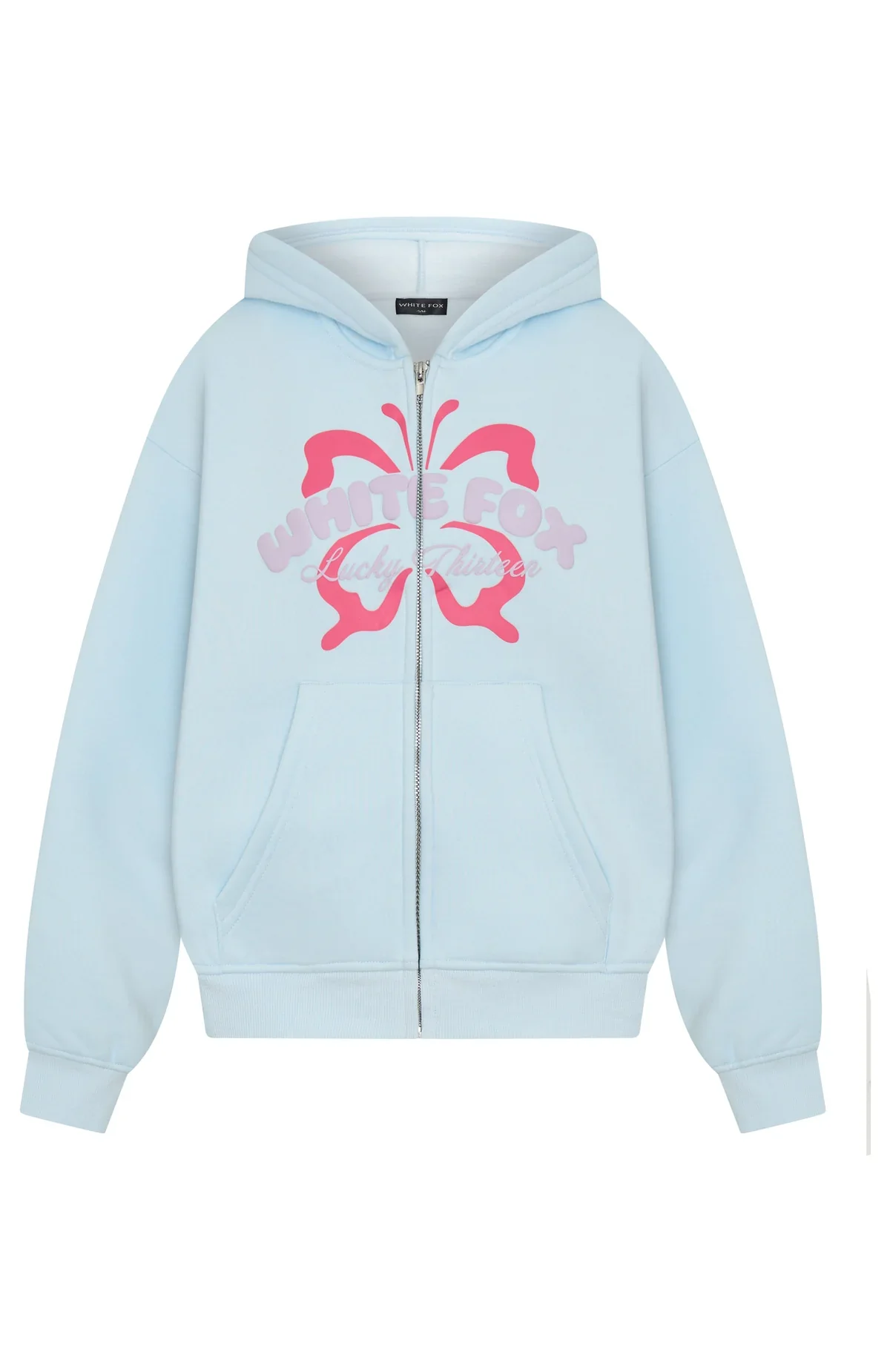 Lucky Thirteen Audrina Boxy Zip Front Hoodie Blue - luluinthesky