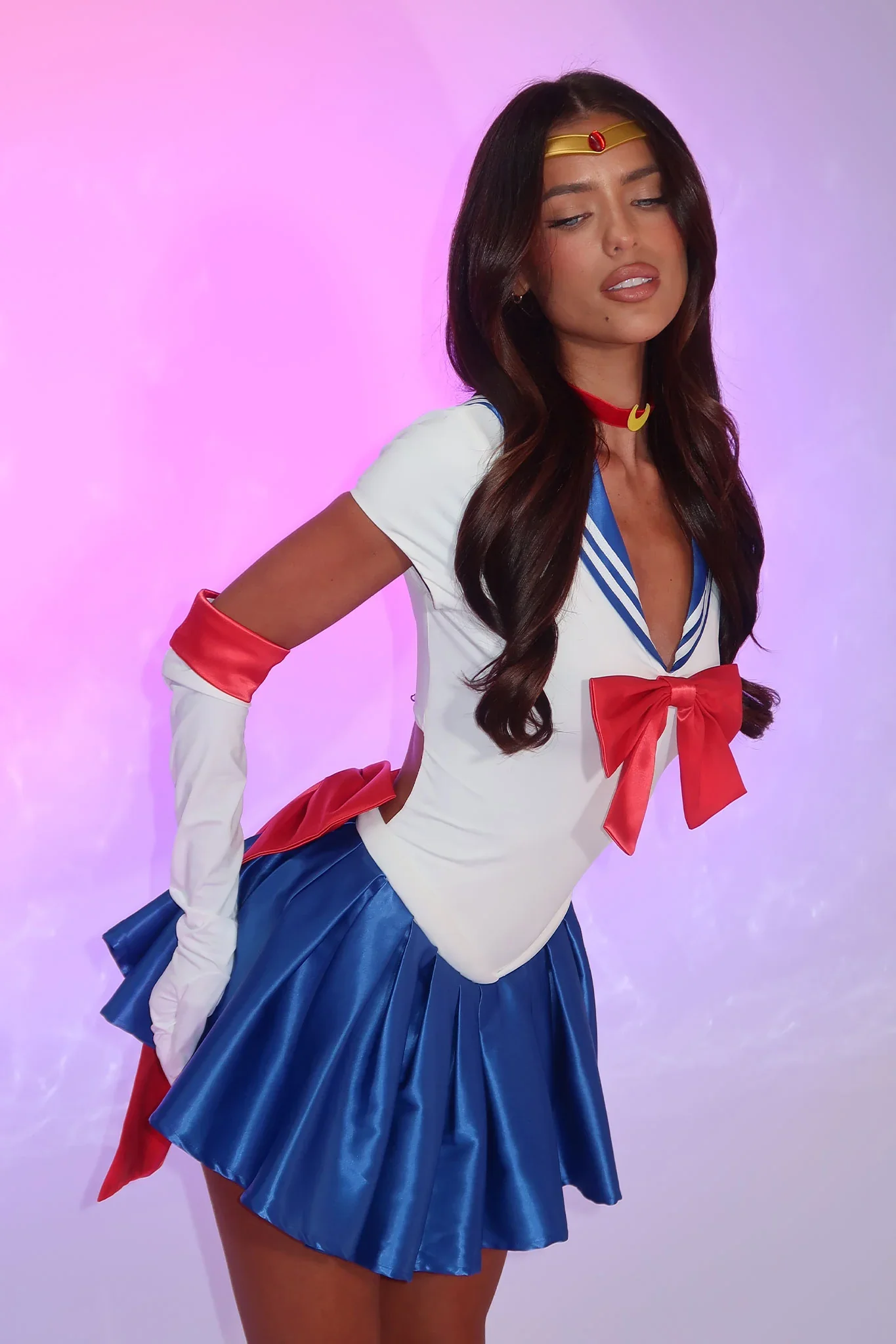 Moonlight Justice 2 Piece Set - White/Blue - luluinthesky