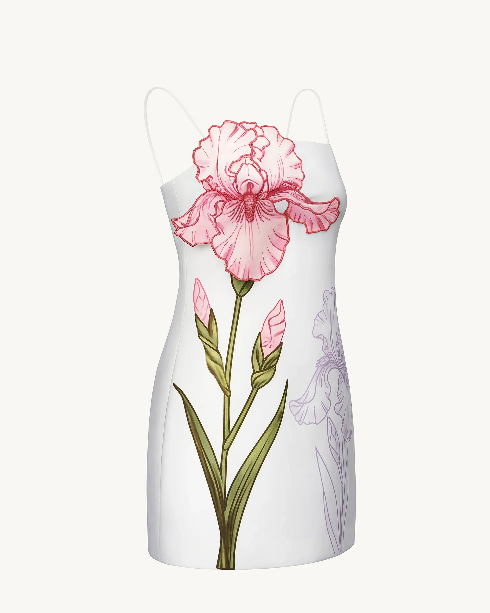 Iris Appliqué Mini Dress - White - luluinthesky