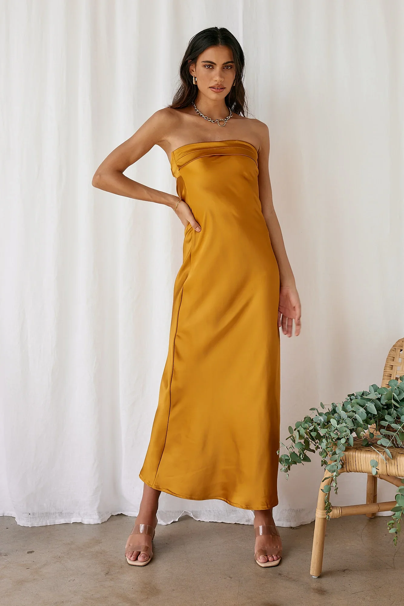Gleam In Gold Maxi Dress Yellow - luluinthesky