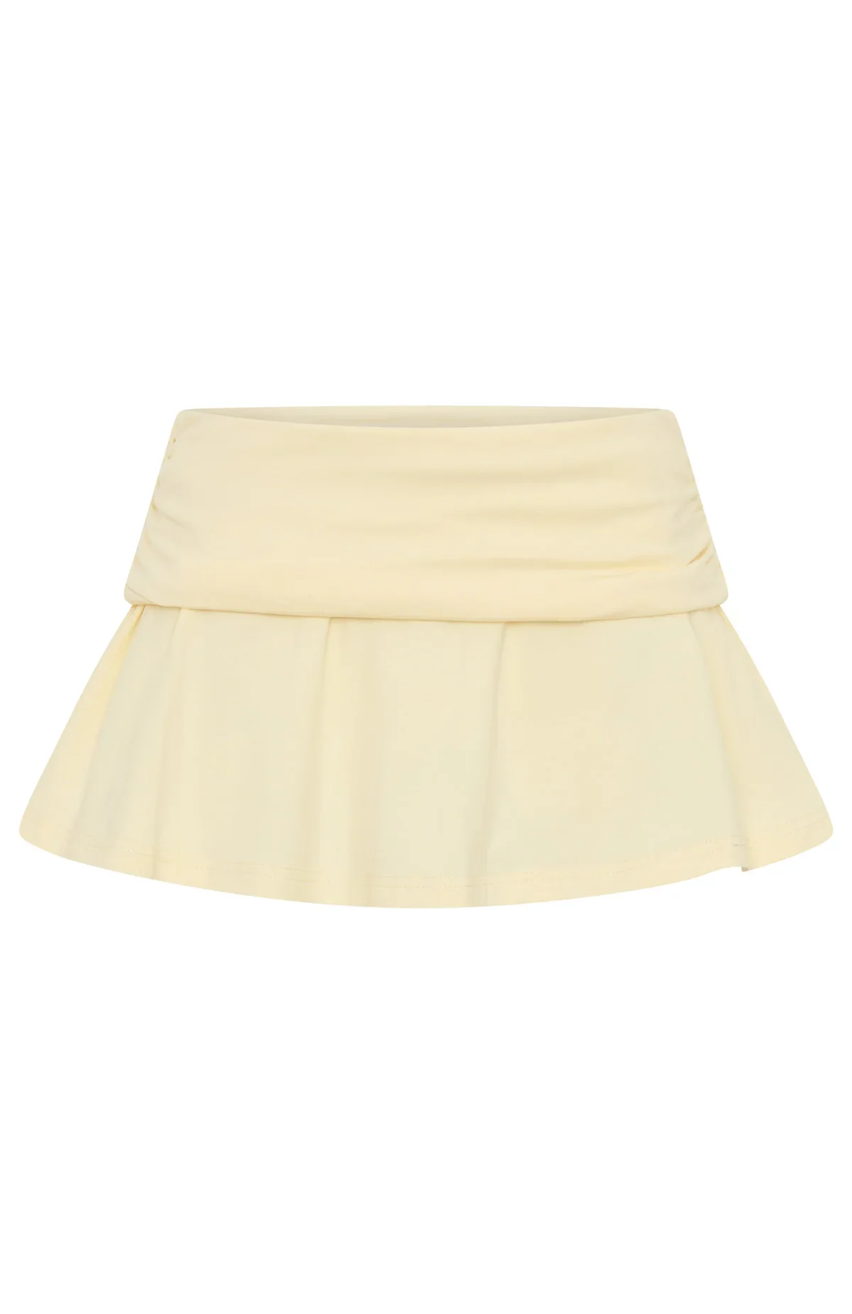 From The Archives Gigi Fold Over Mini Skirt Lemon - luluinthesky