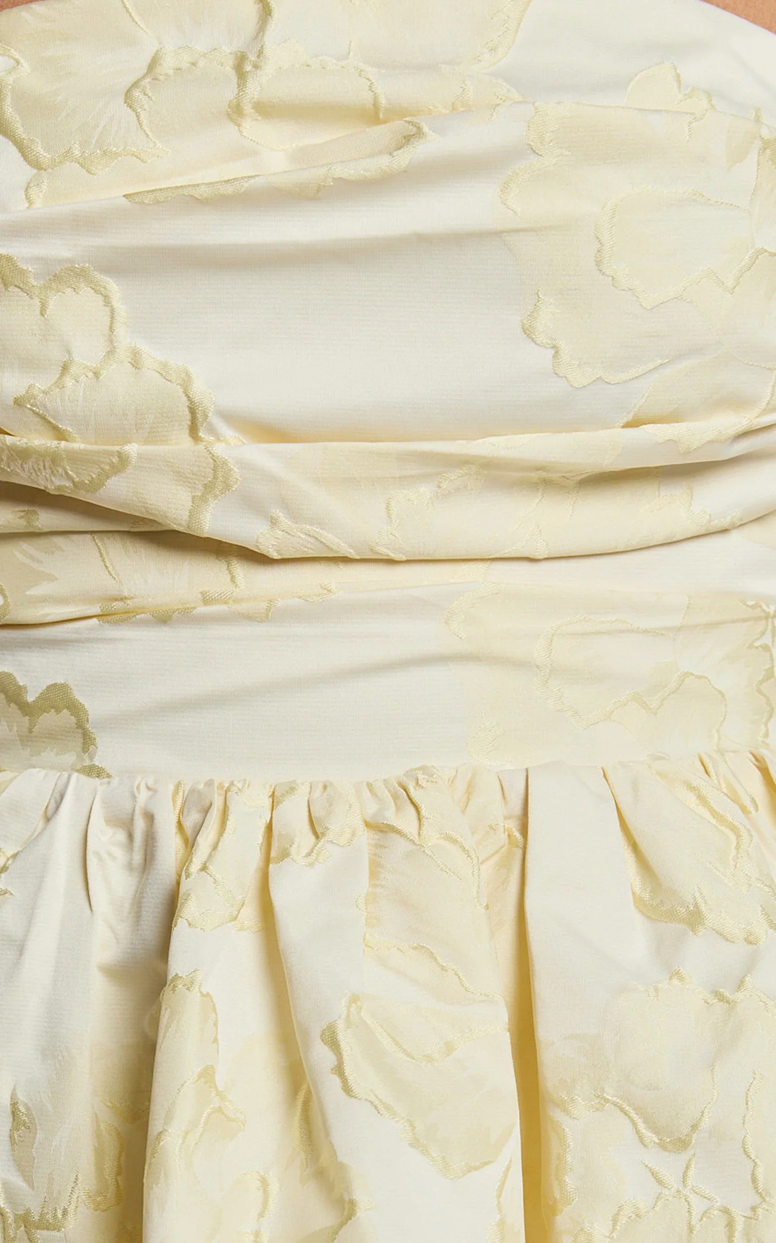 Laure Mini Dress Strapless Jacquard Dress in Lemon - luluinthesky