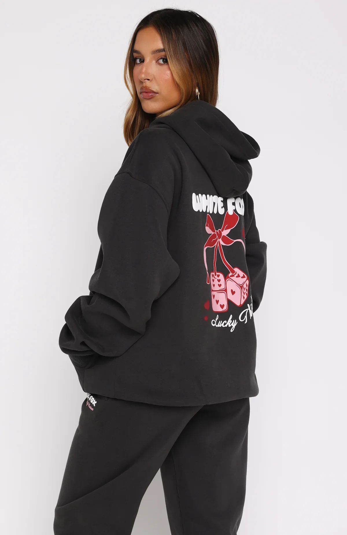 Lucky Thirteen Cheyenne Oversized Hoodie Charcoal - luluinthesky