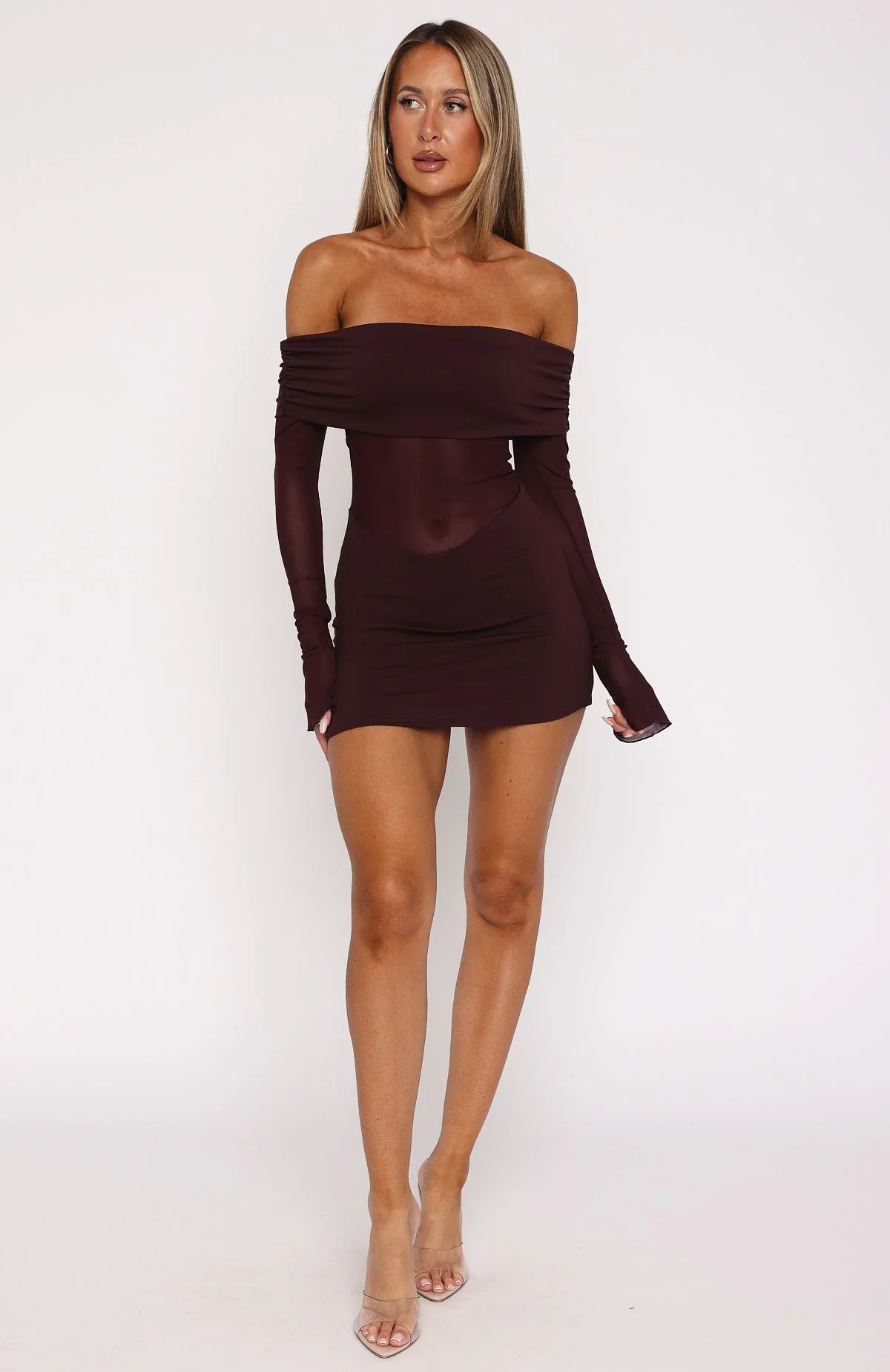 Own Your Story Long Sleeve Mini Dress Burgundy - luluinthesky