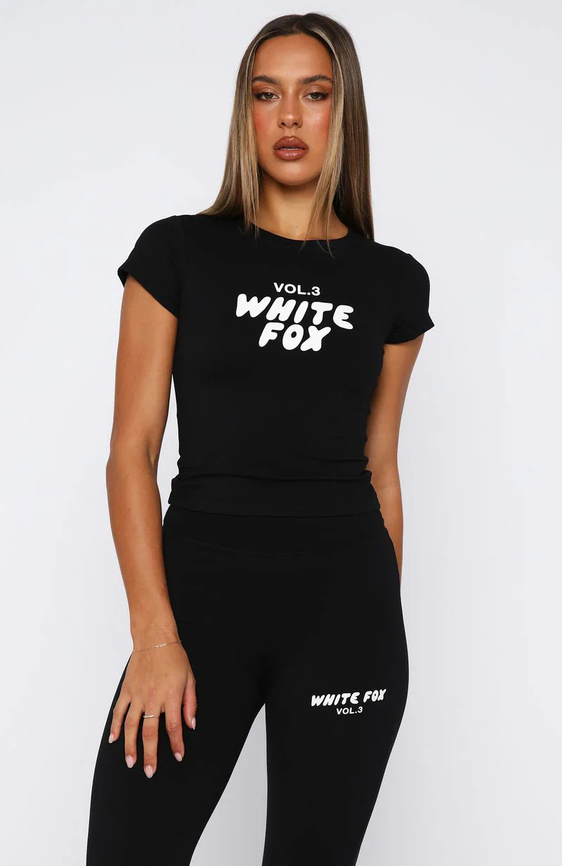 Offstage Fitted Baby Tee Monochrome - luluinthesky