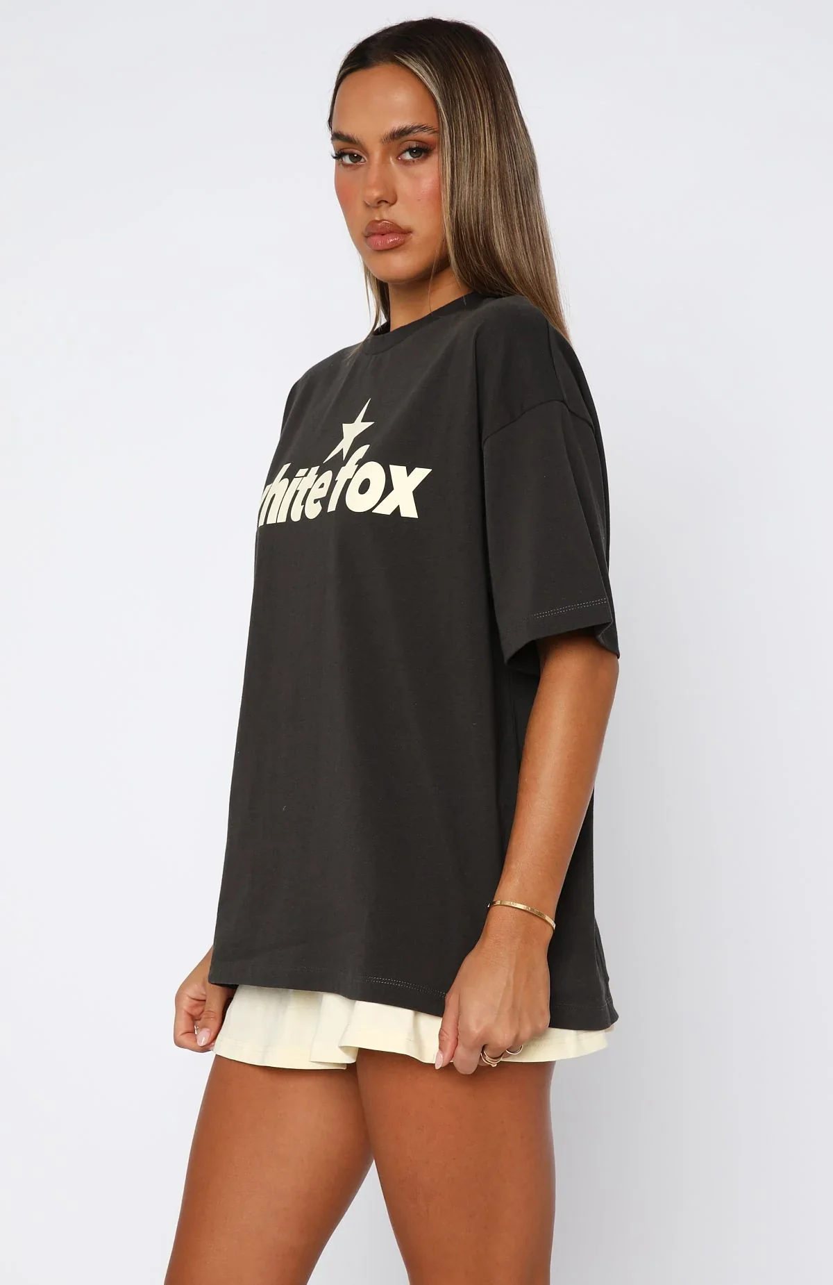 From The Archives Charli Oversized Tee Charcoal - luluinthesky