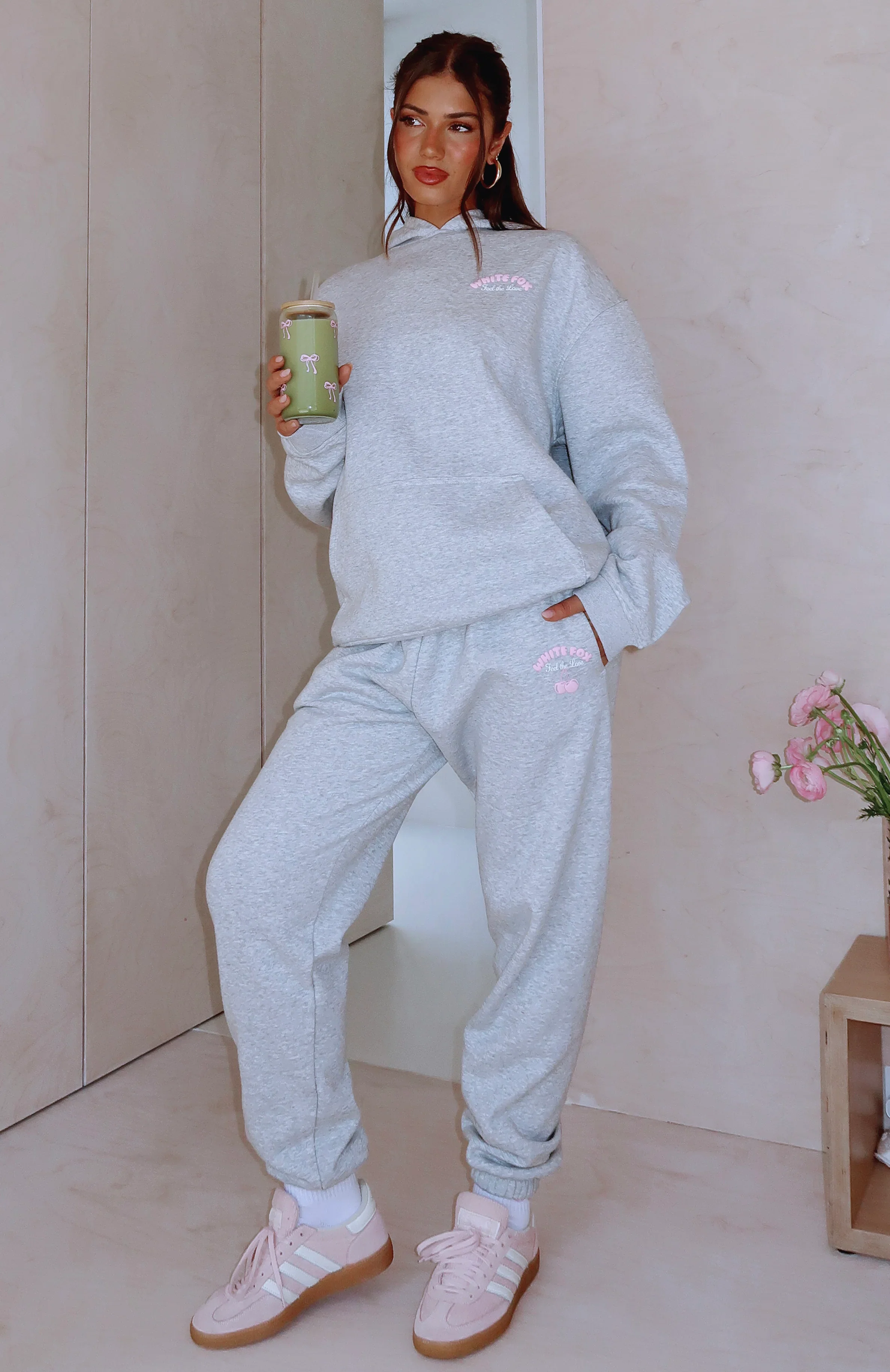 Love Me Tender Sweatpants Dark Grey Marle - luluinthesky