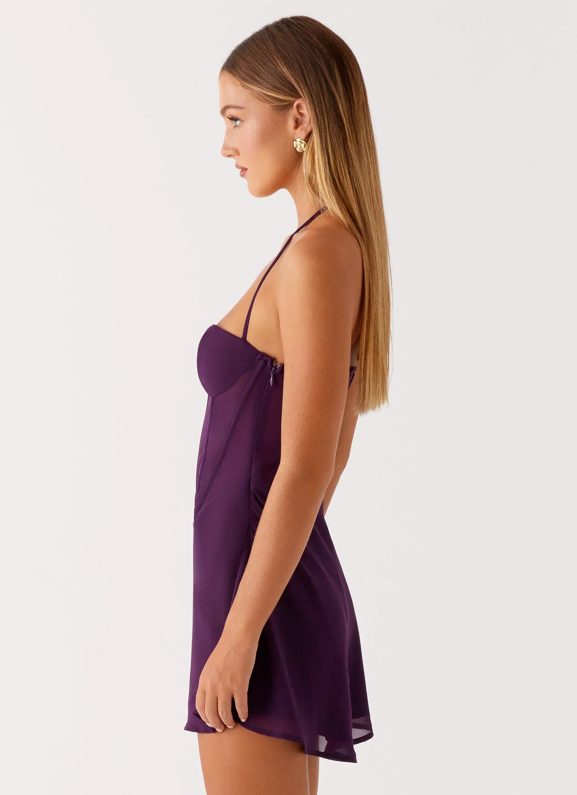 Gabrietta Mini Dress - Plum - luluinthesky