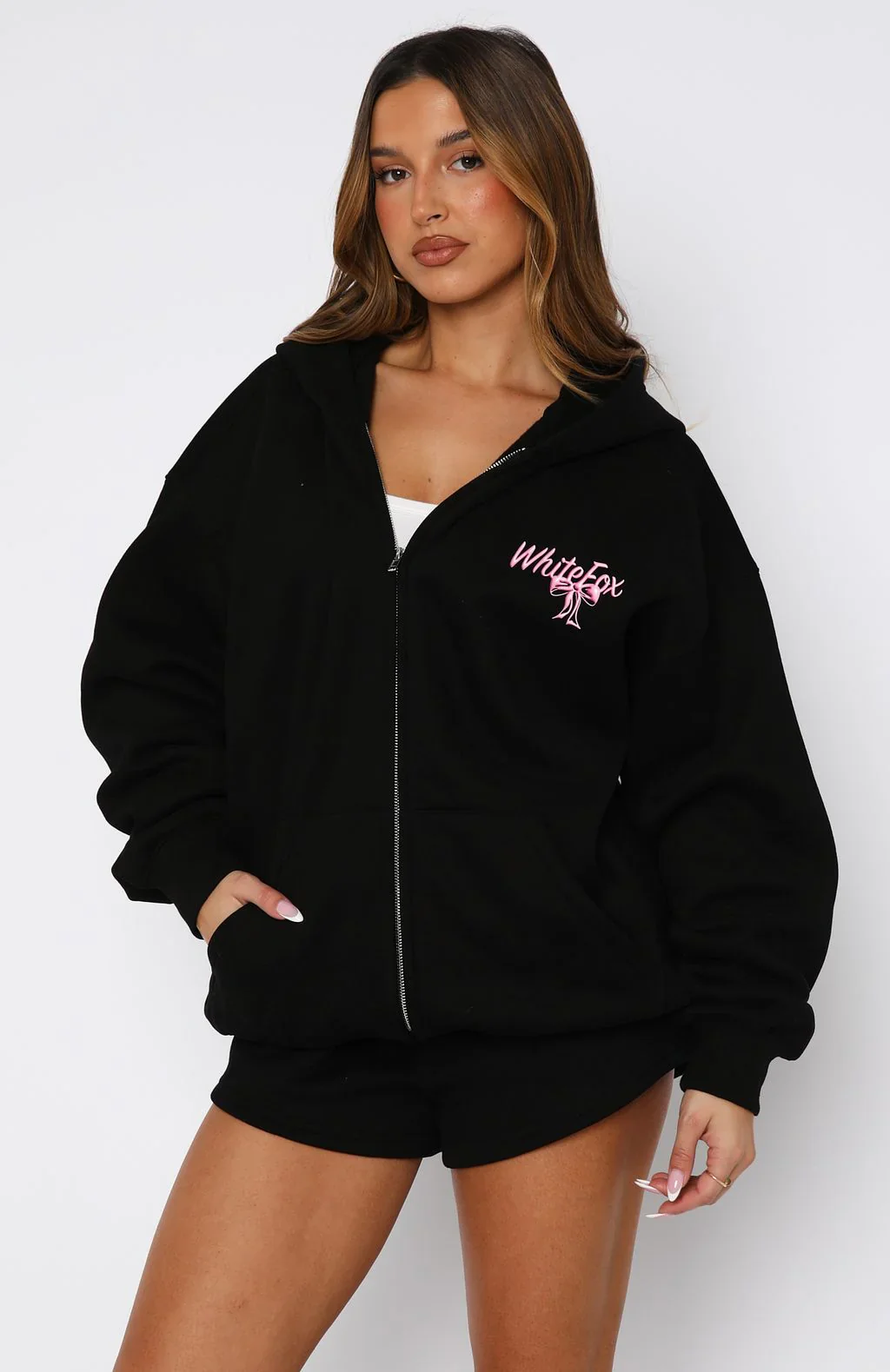 Protecting What's Mine Zip Front Hoodie Black - luluinthesky