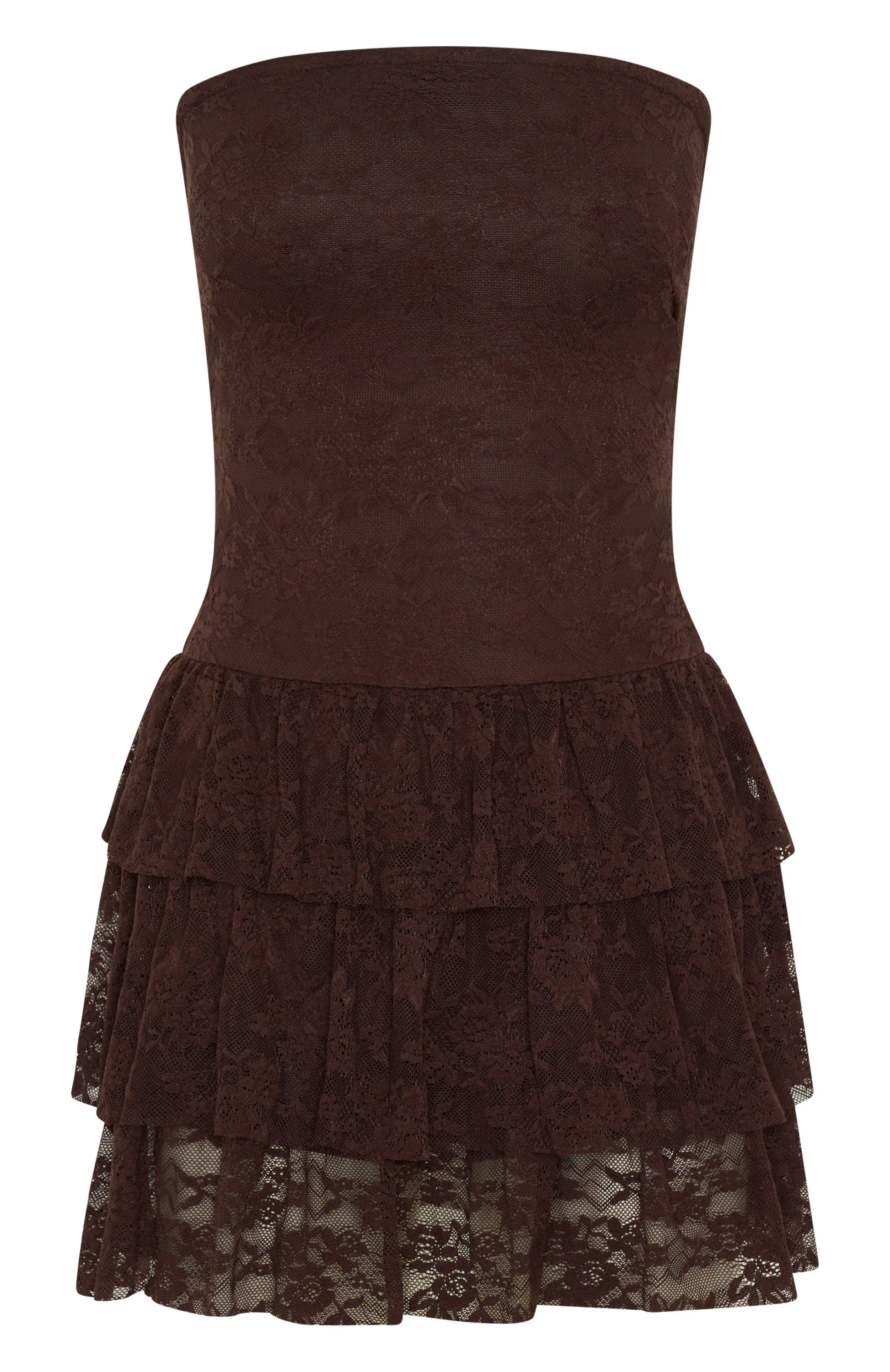 New Idea Strapless Mini Dress Chocolate - luluinthesky