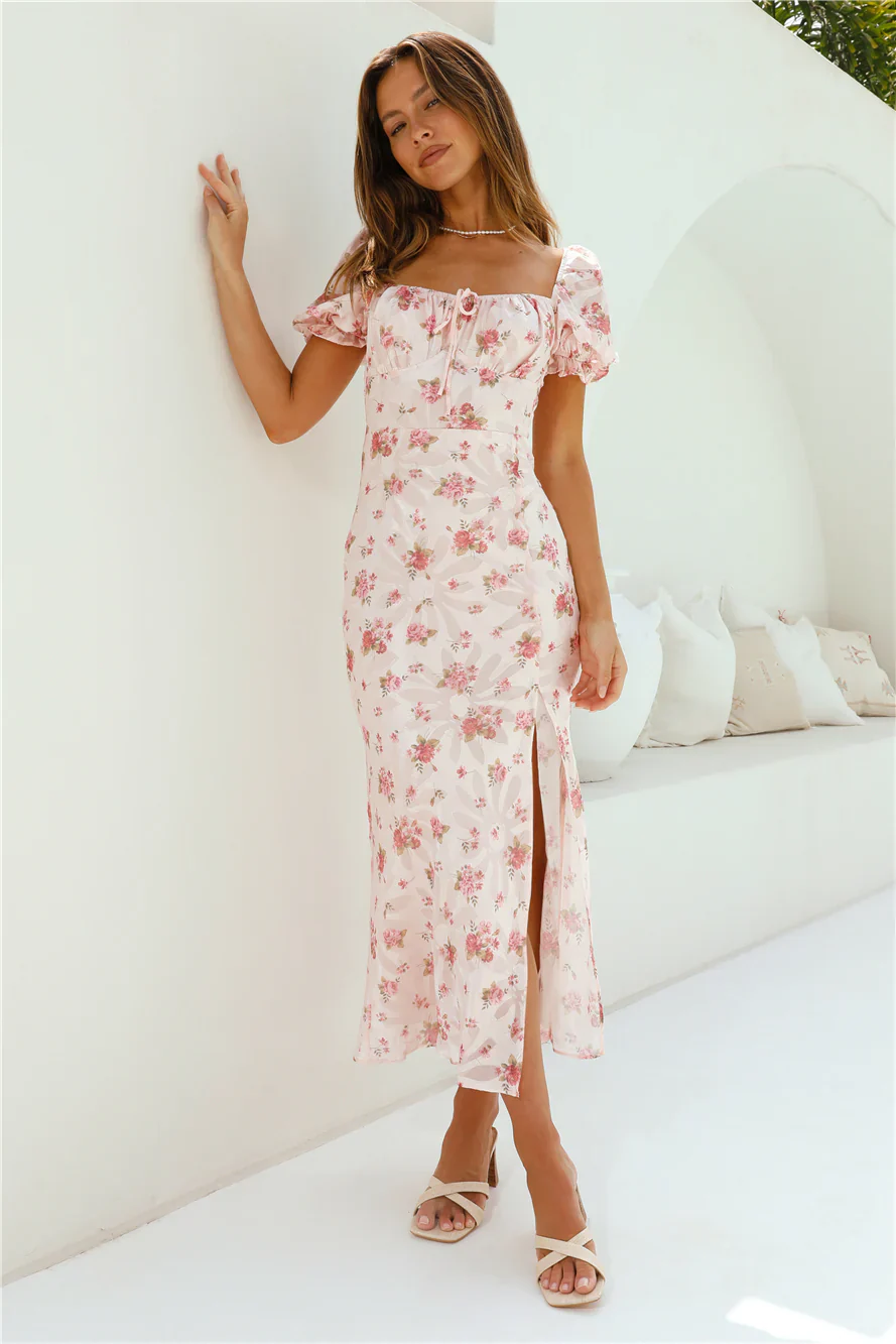 Making Me Blush Maxi Dress Pink - luluinthesky