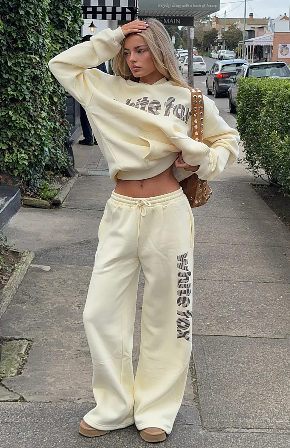 From The Archives Maya Wide Leg Sweatpant Lemon - luluinthesky