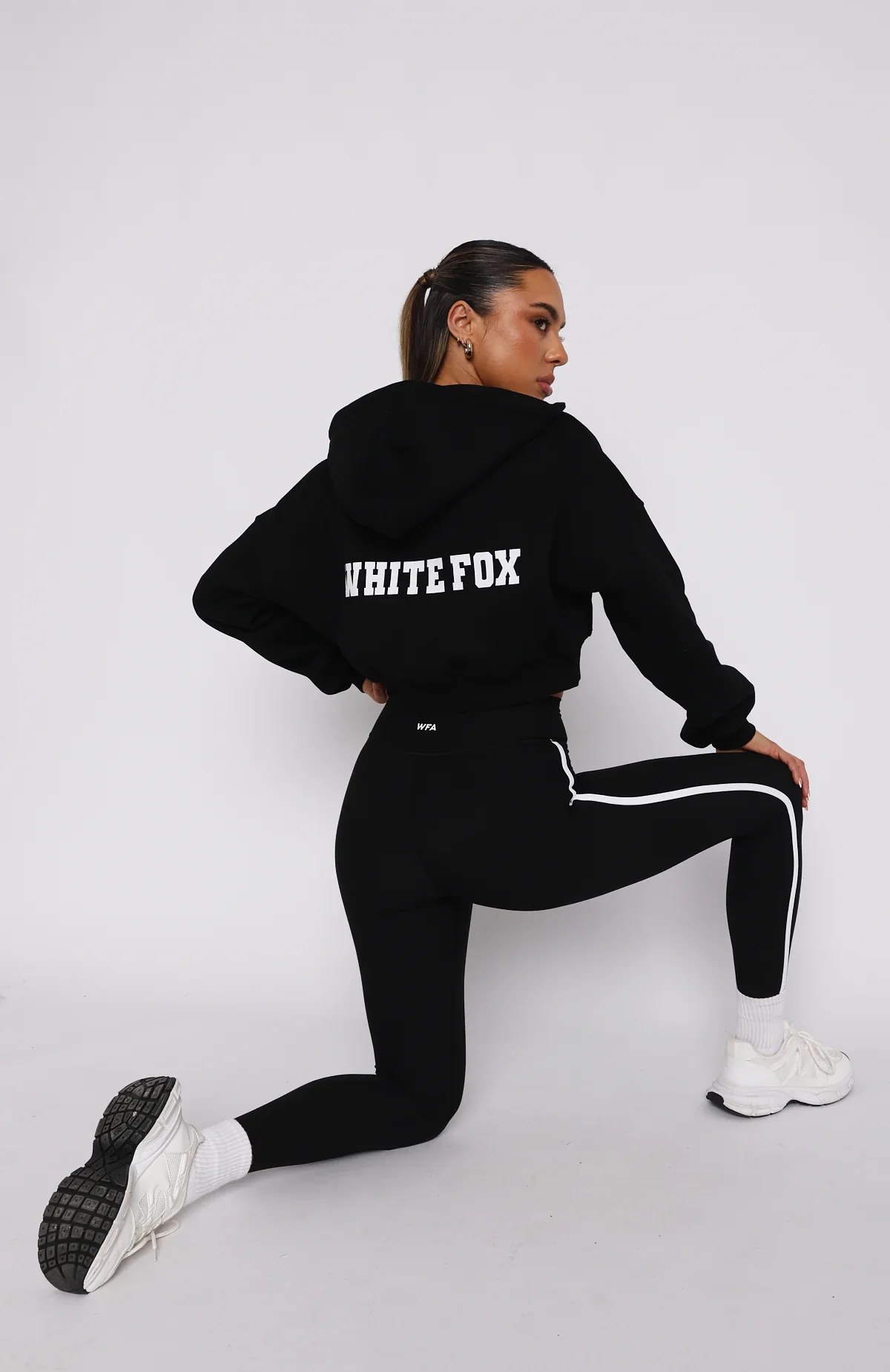 Stepping Out Cropped Hoodie Black - luluinthesky