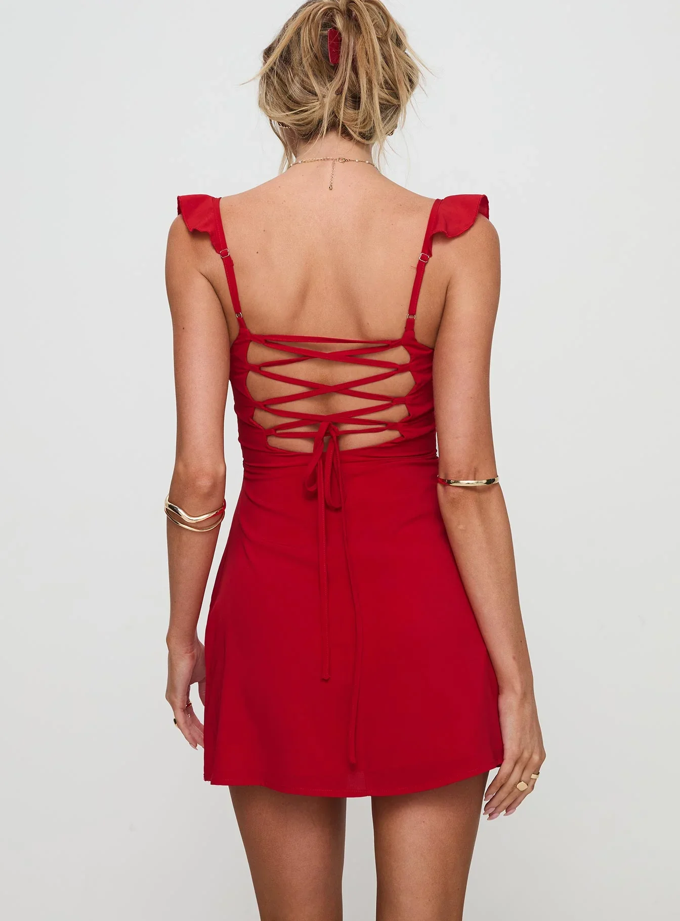 Landon Mini Dress Red - luluinthesky