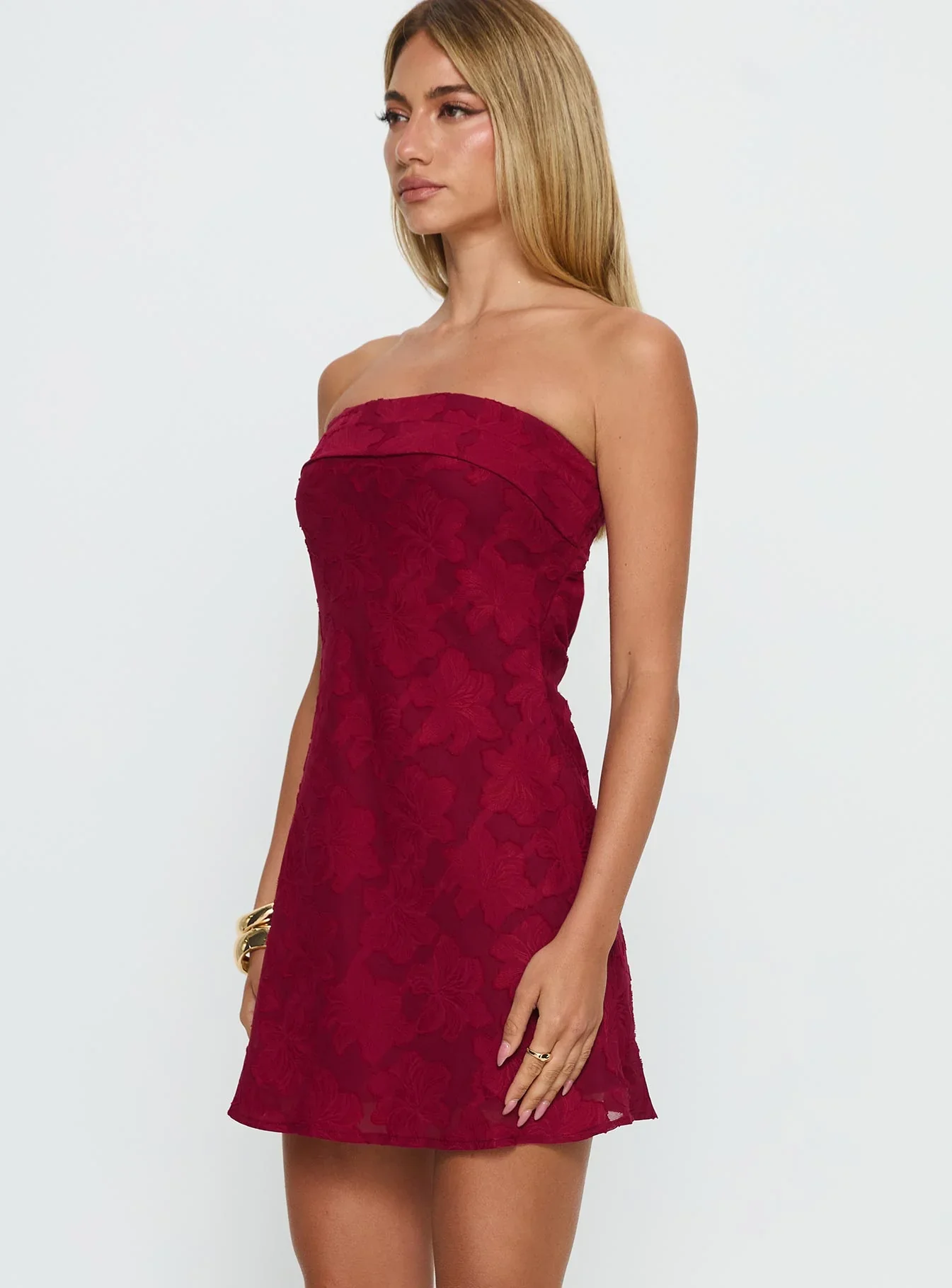 Phillipa Mini Dress Burgundy Floral - luluinthesky