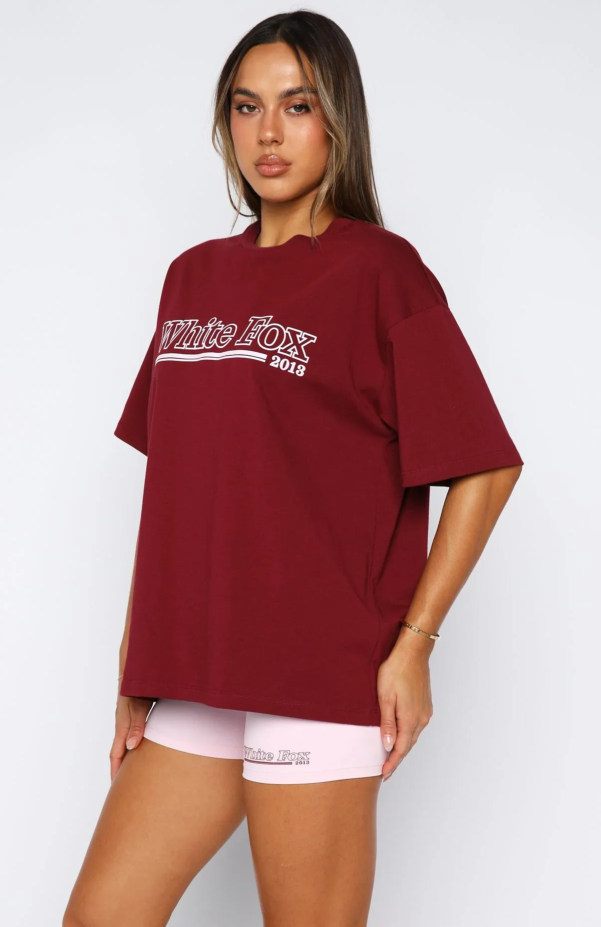 No Hesitation Oversized Tee Burgundy - luluinthesky
