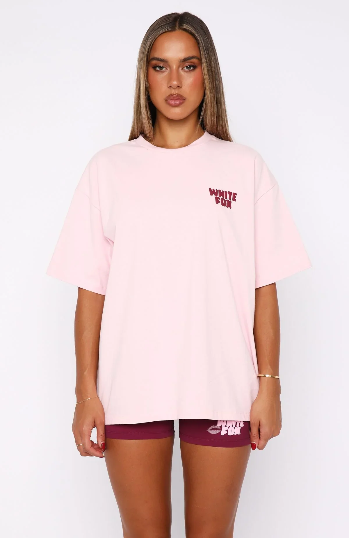 11th Street City Girl At Heart Oversized Tee Strawberry Whip - luluinthesky